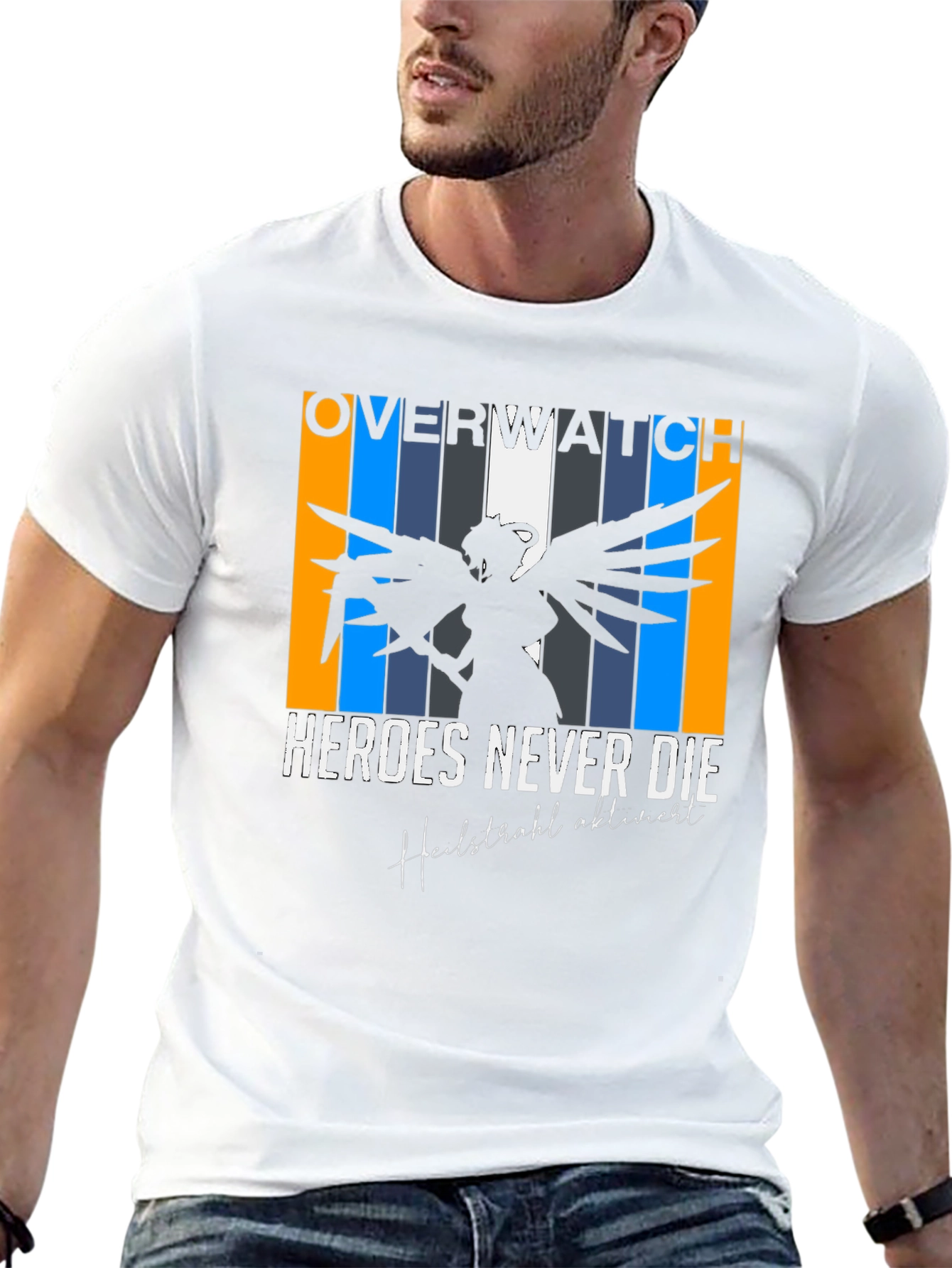 Overwatch Mercy Heroes Never Die Graphic Tee