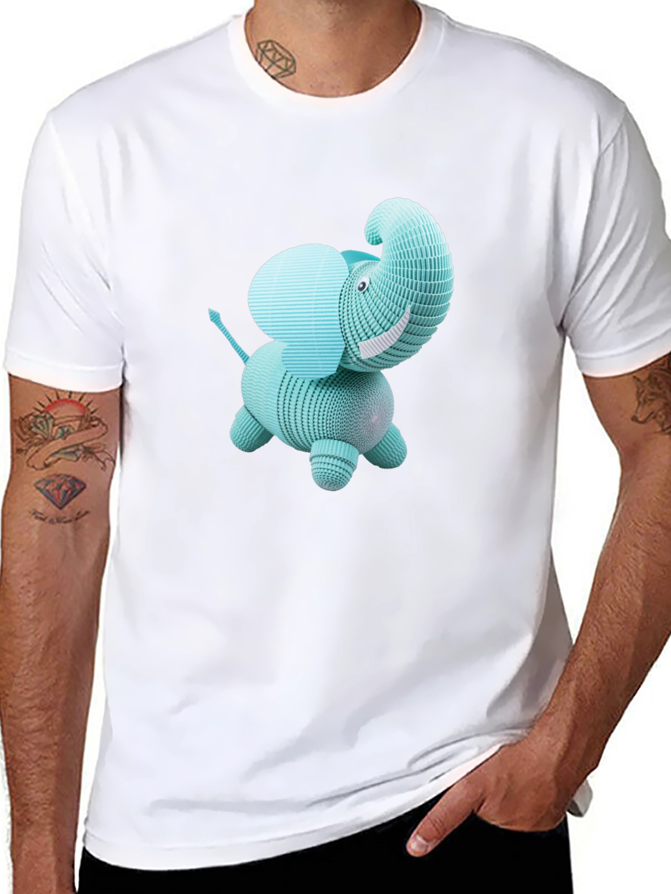 Cute Elephant Graphic Tee - Modern Design