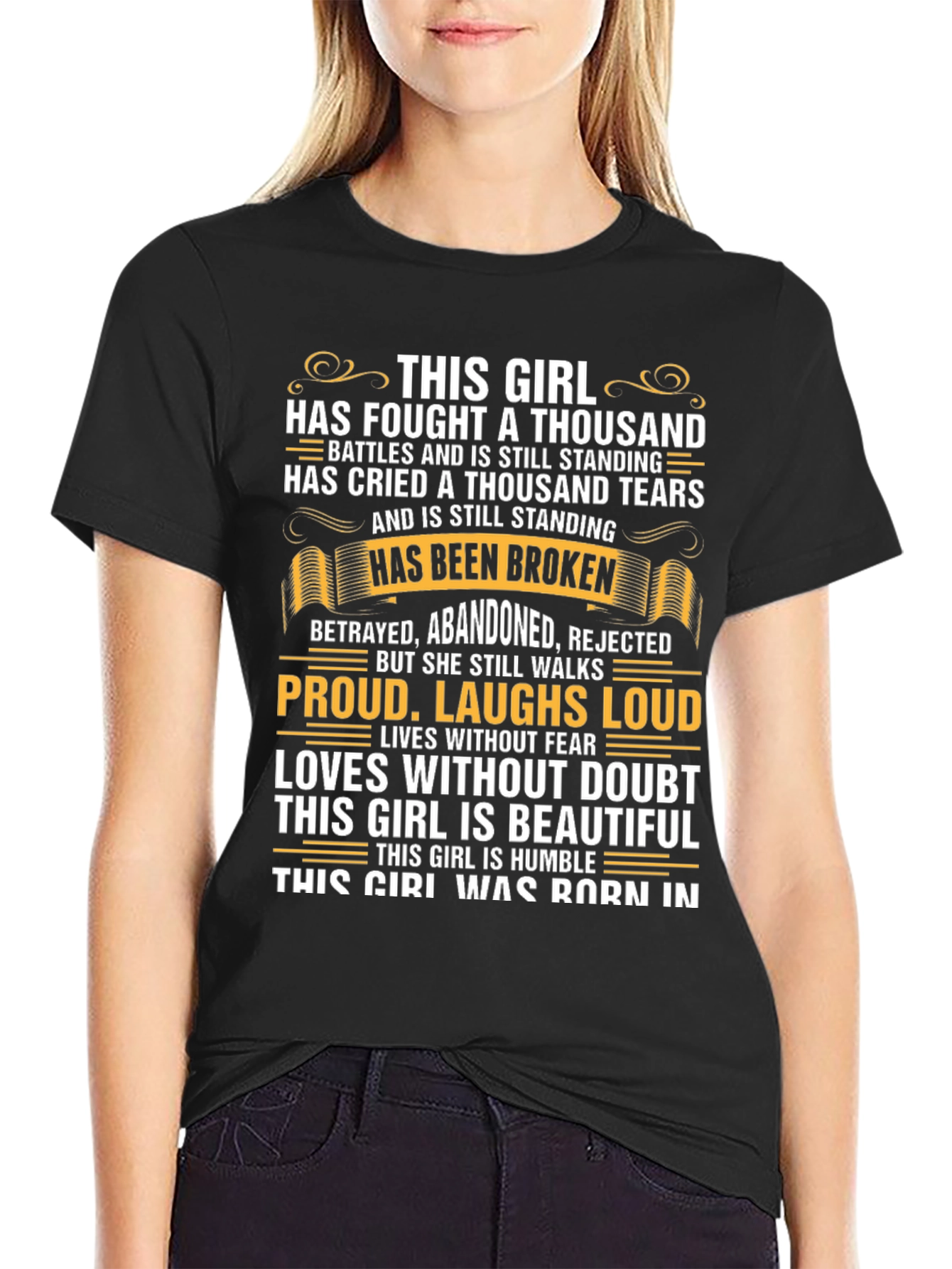 Resilient Girl Graphic Tee - Strong Woman T-Shirt