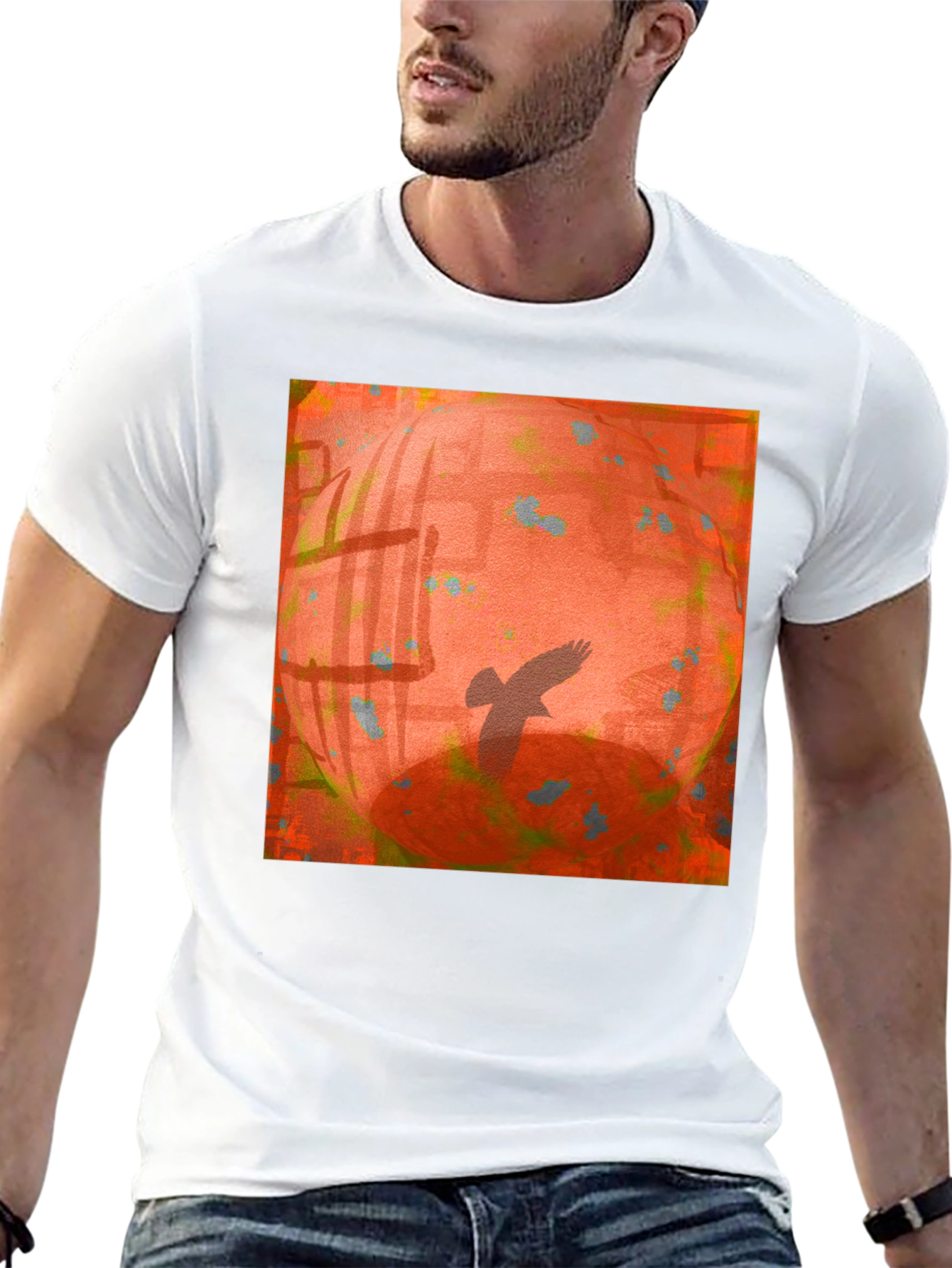 Abstract Bird T-Shirt - Black