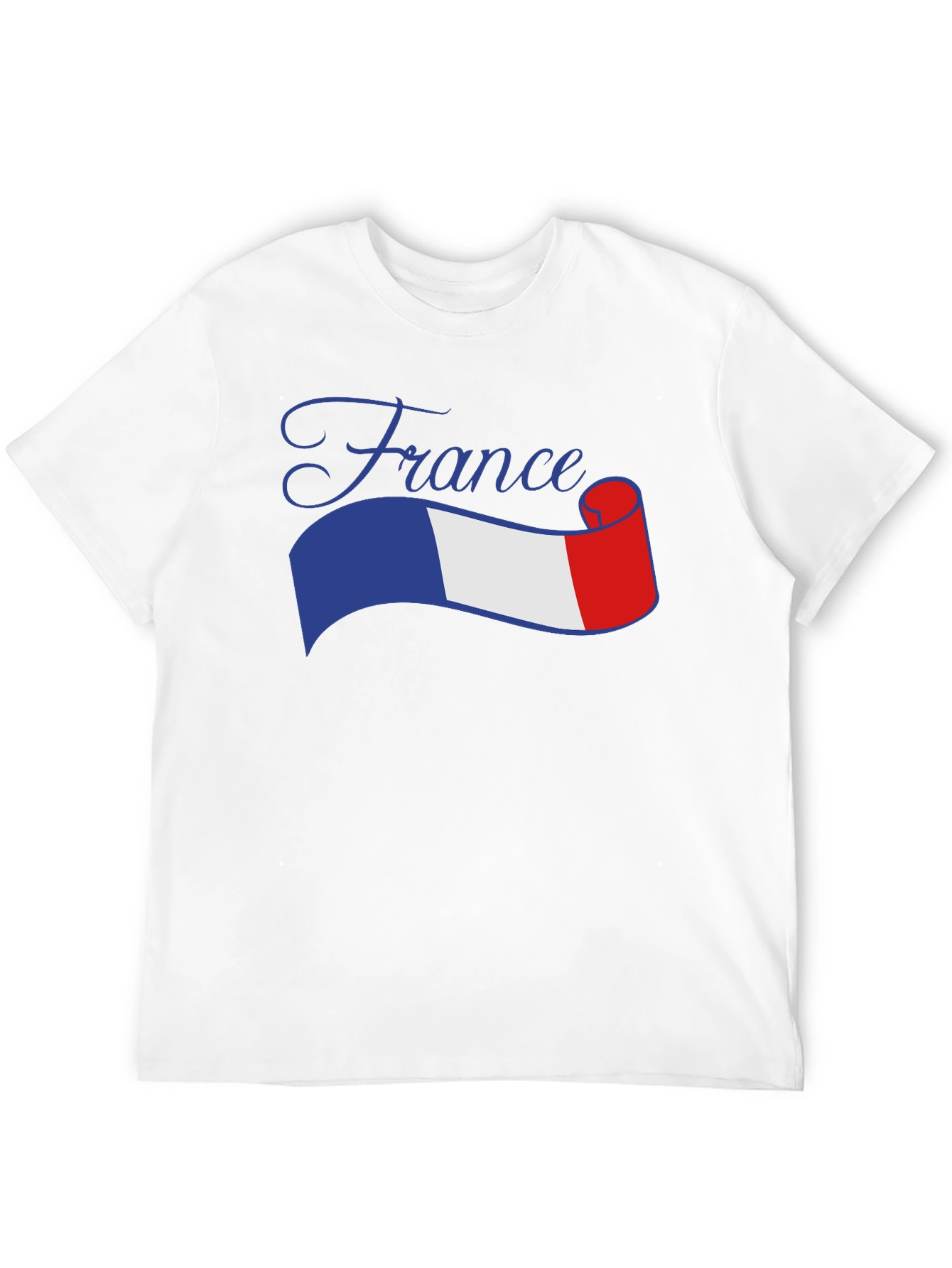 France Flag Ribbon T-Shirt - Patriotic French Pride Tee