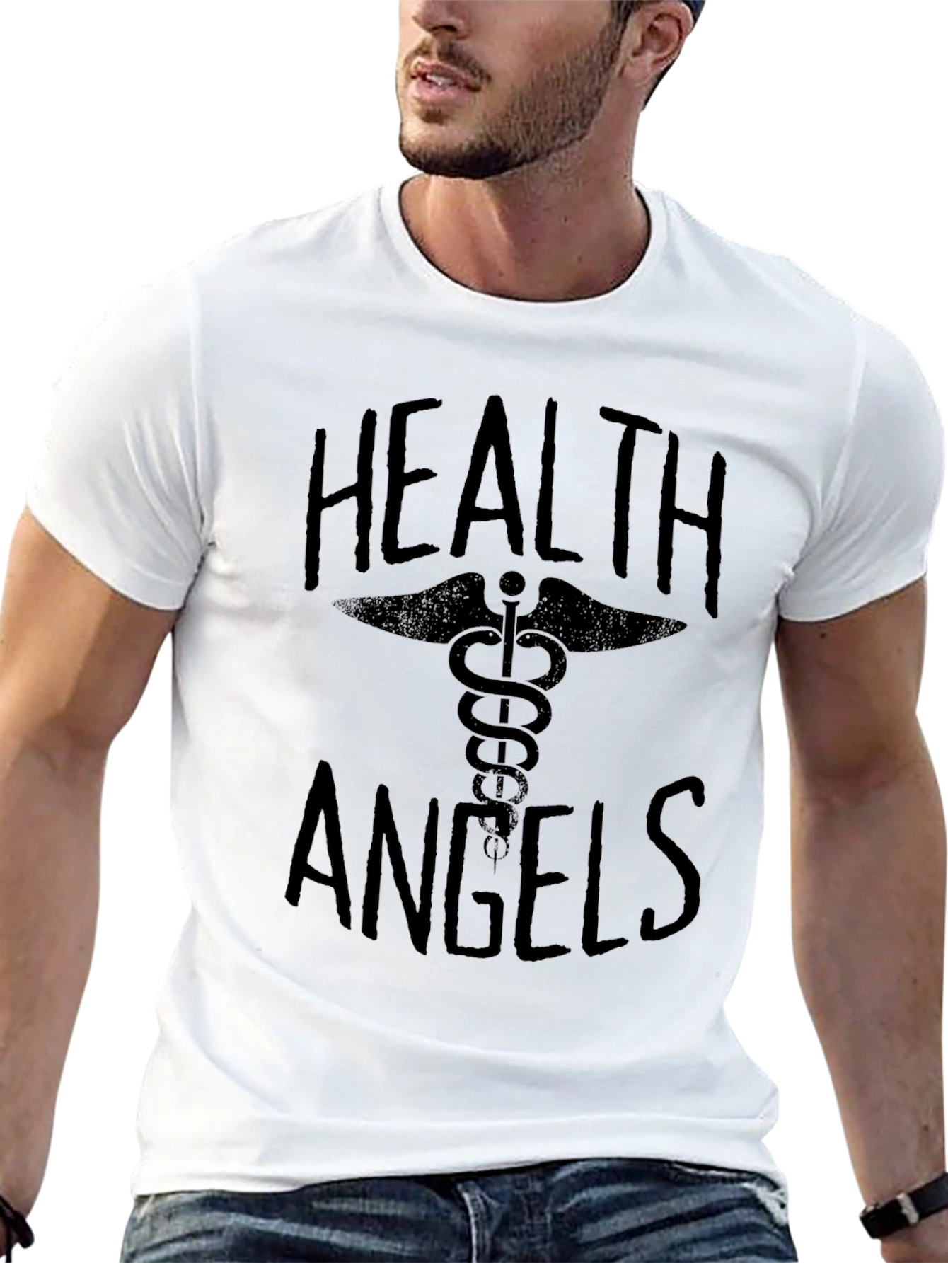 Health Angels Black Graphic Tee