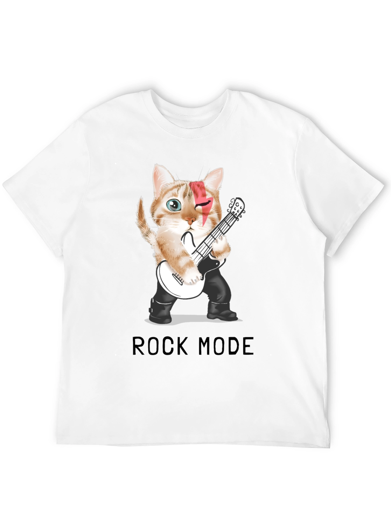 Rock Mode Cat T-Shirt - Music Lover Tee