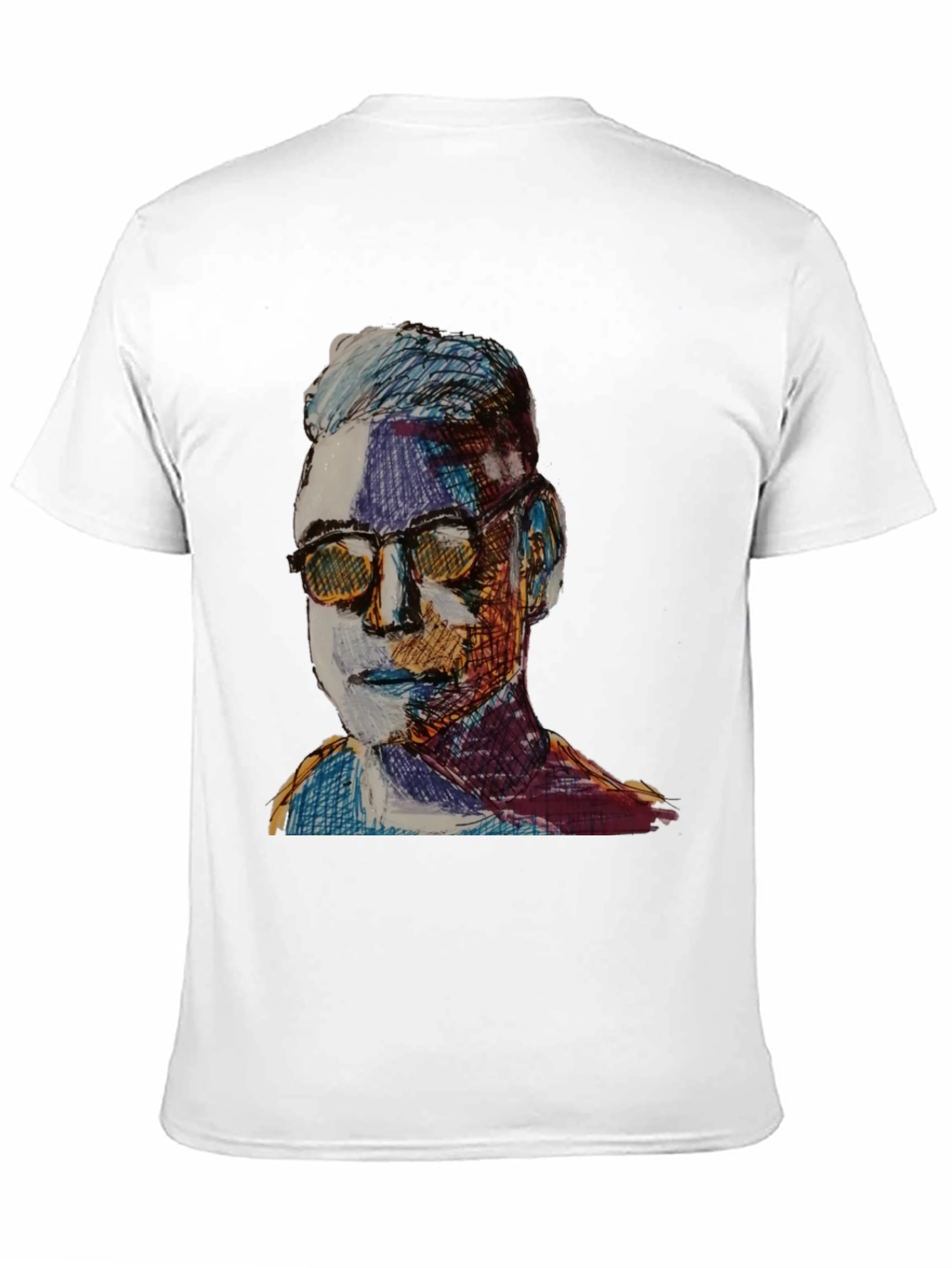 Artistic Portrait Graphic Tee - Black