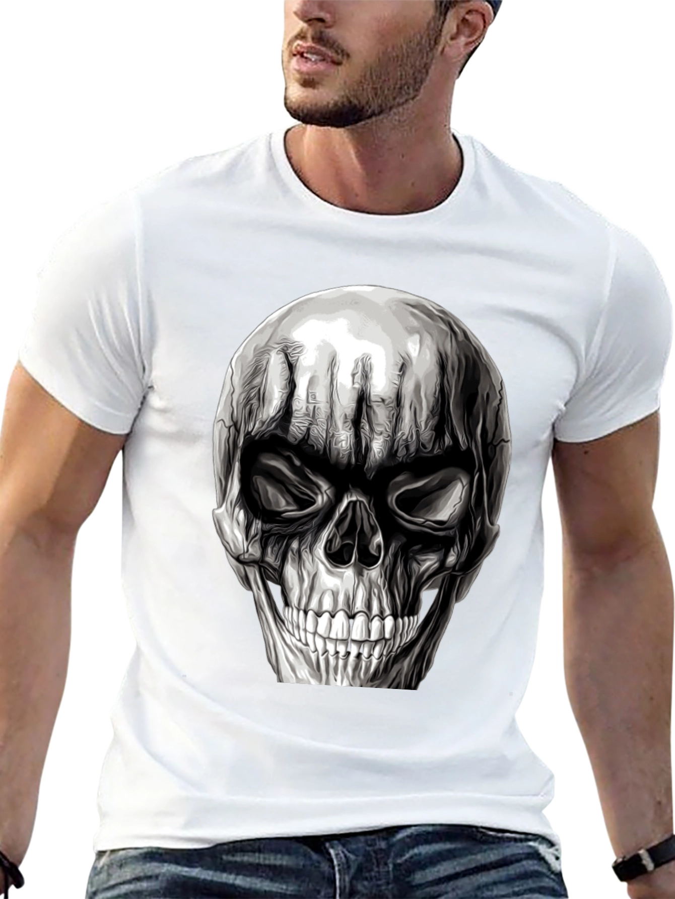 Skull Graphic T-Shirt - Mens Black Tee