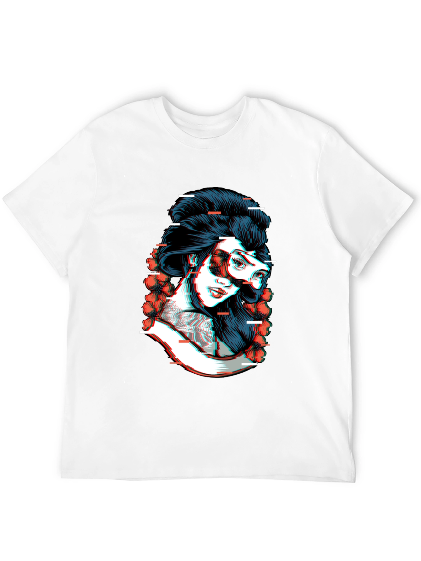 Glitch Geisha Graphic Tee - Black Cotton T-Shirt