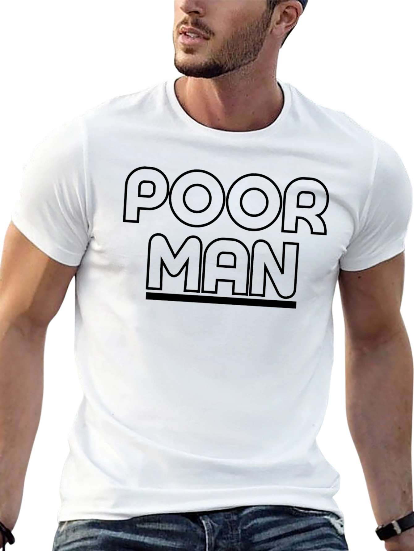 Poor Man Black Graphic Tee Shirt