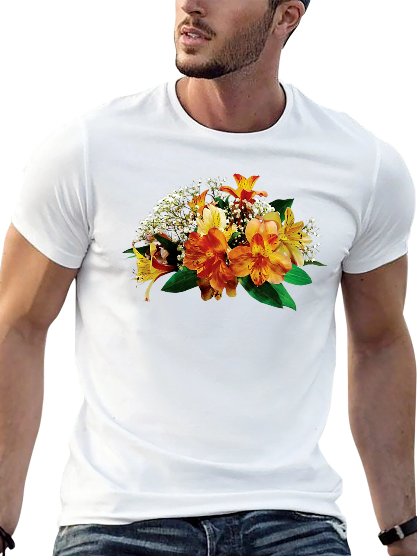 Floral Print Crew Neck T-Shirt