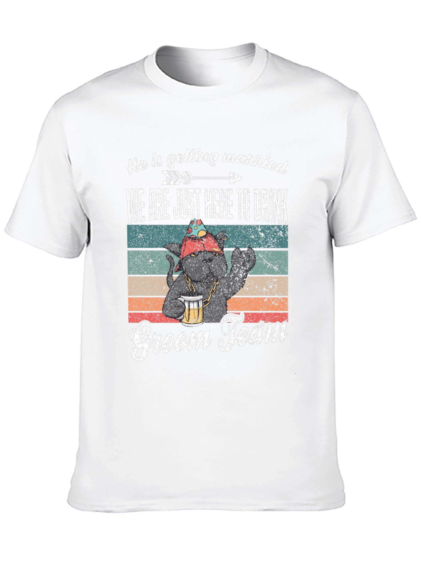 Groom Team Drinking Party Black T-Shirt