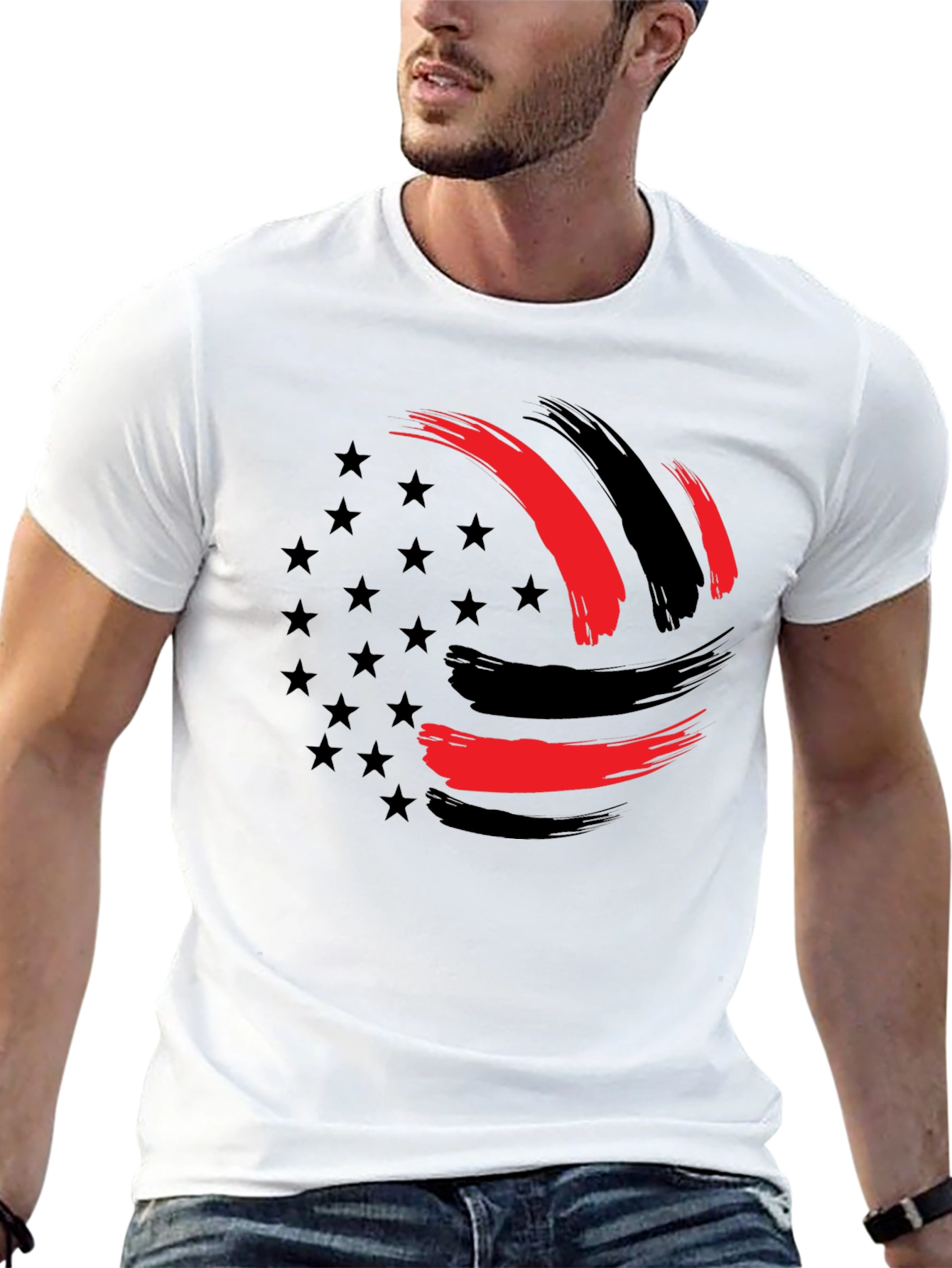 Patriotic Brush Stroke Graphic Tee