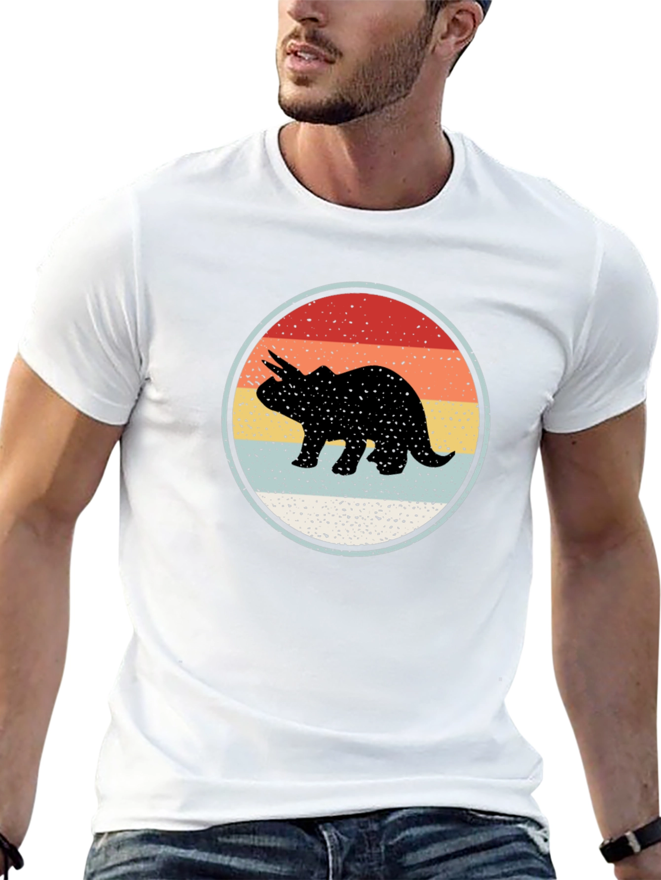 Retro Triceratops Graphic Tee