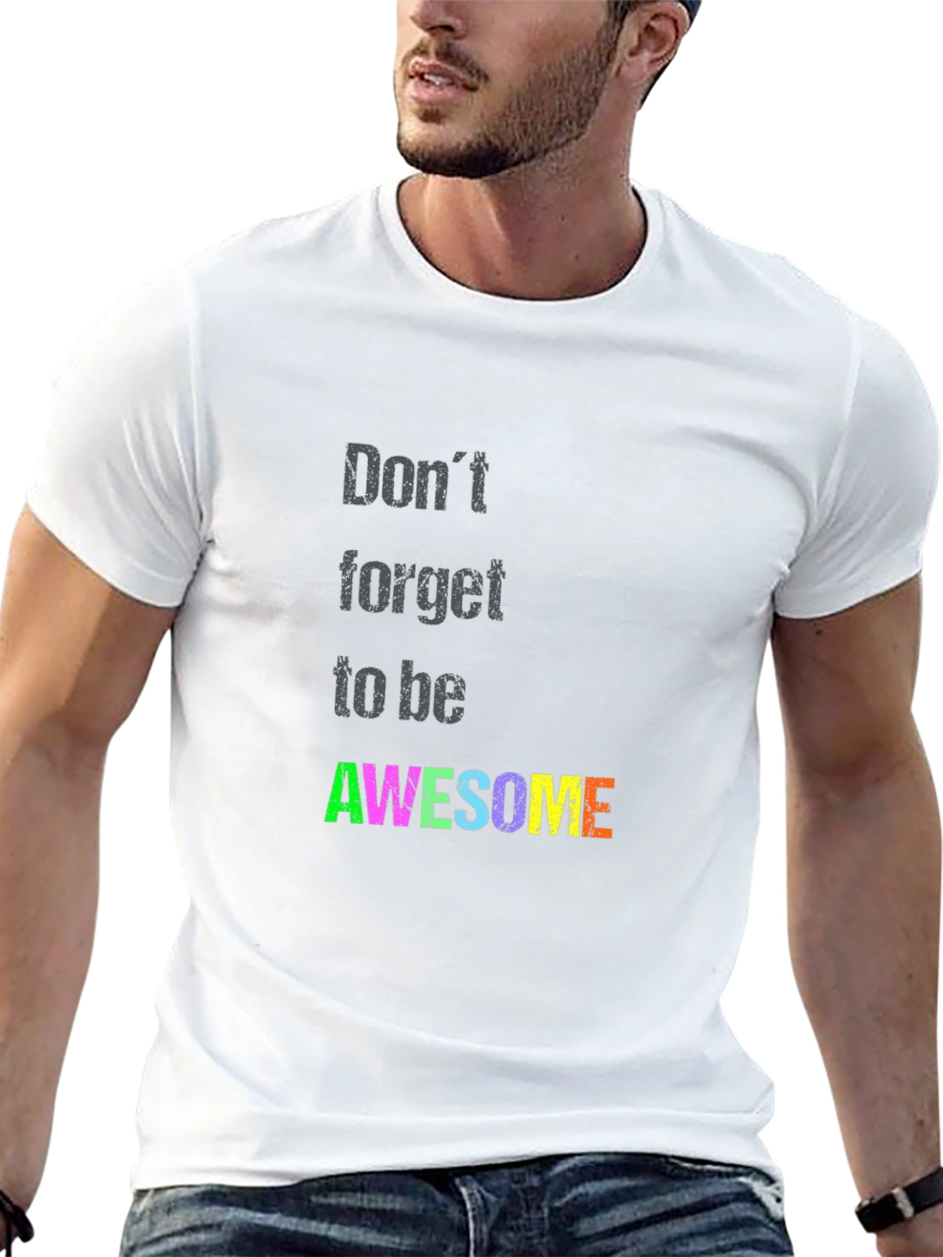Awesome Graphic Tee - Black Short Sleeve T-Shirt