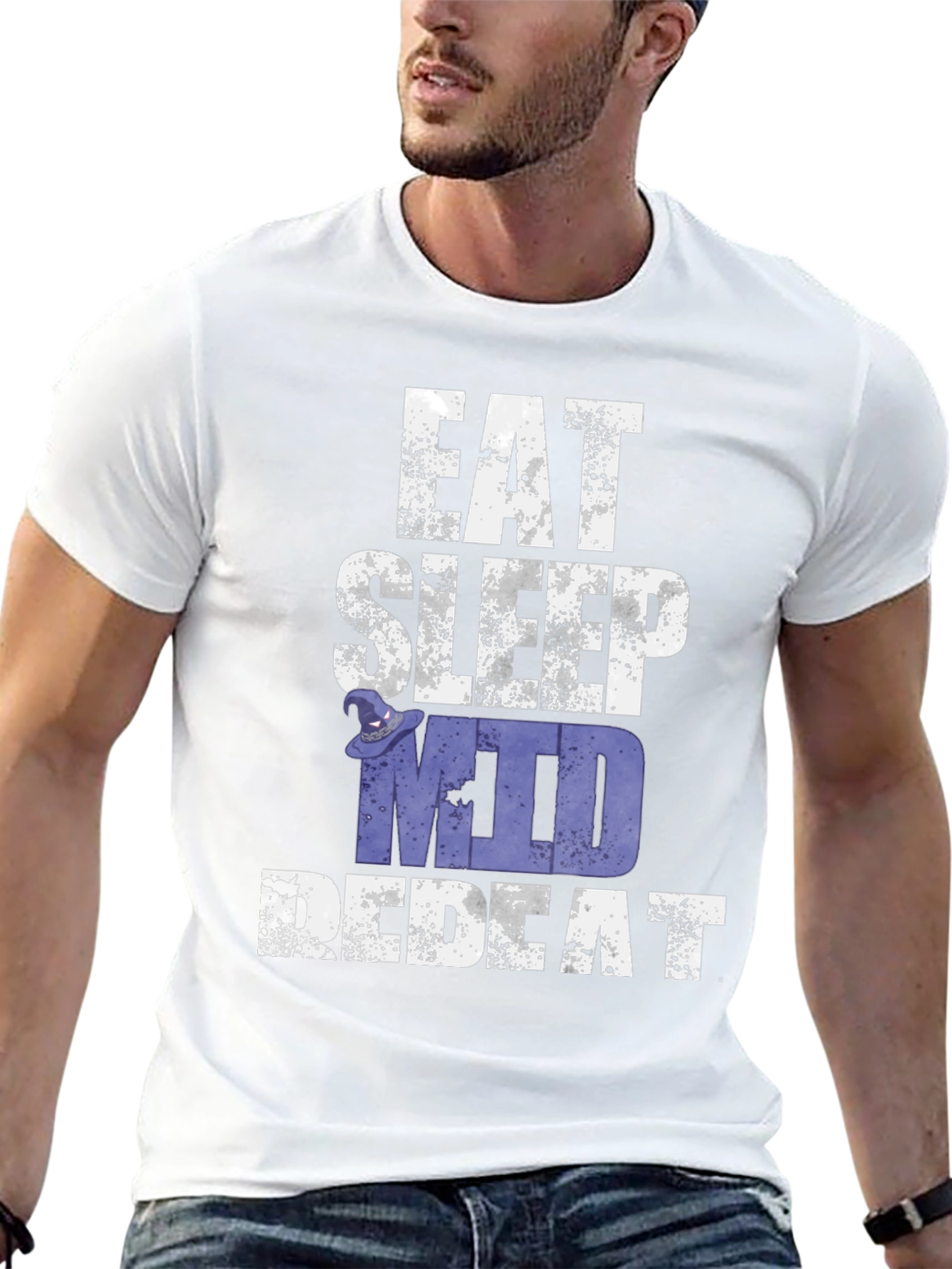 Eat Sleep MUD Repeat Black Graphic T-Shirt