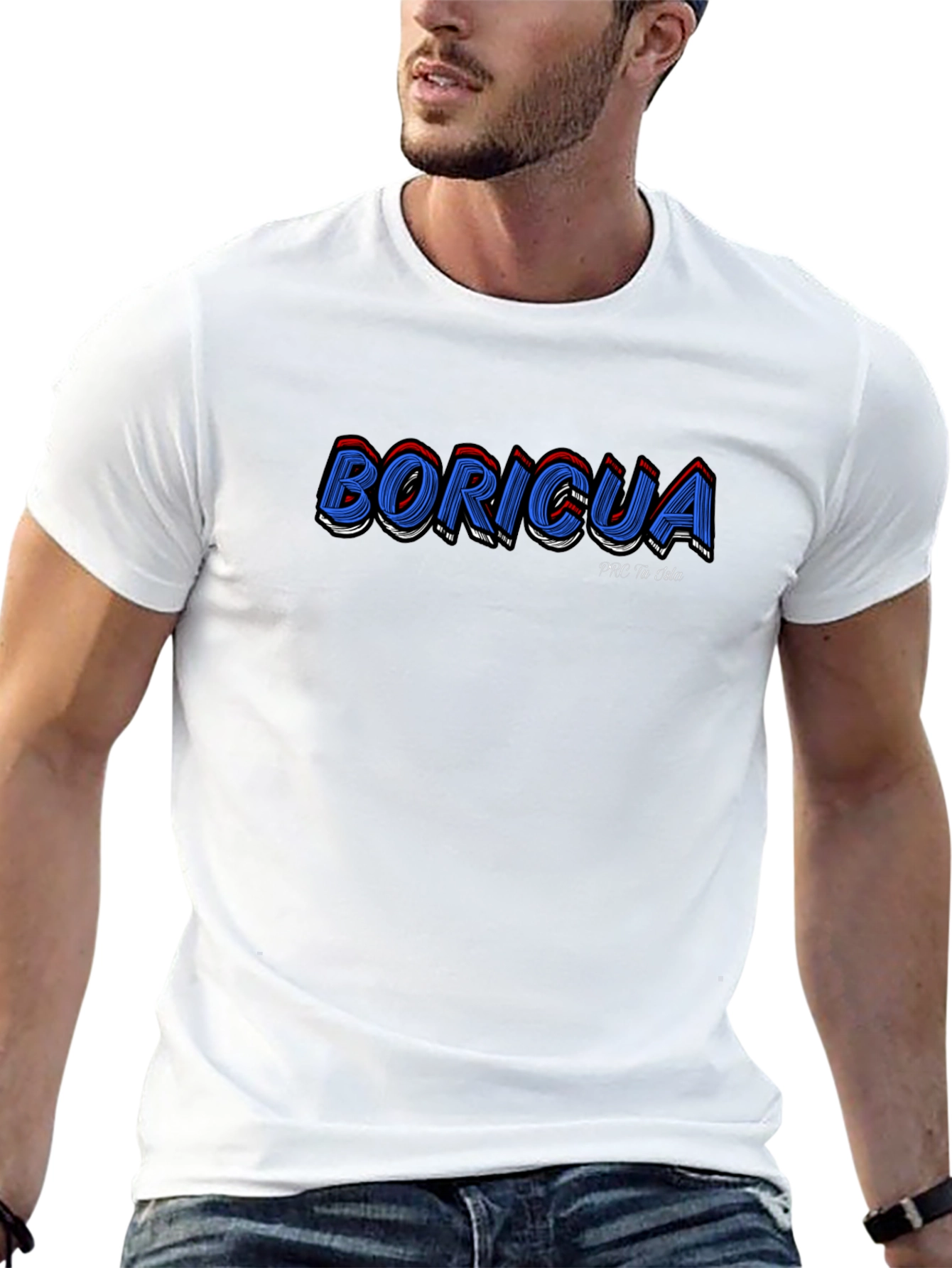 Boricua Graphic Print Black T-Shirt