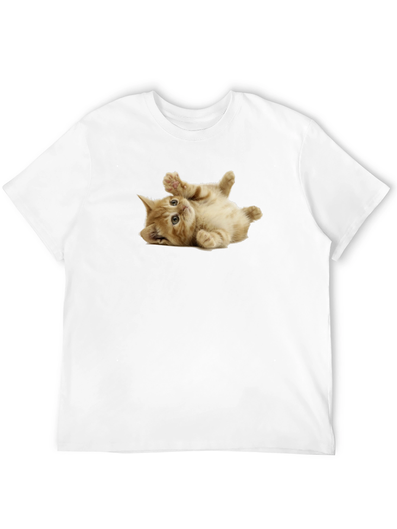 Playful Kitten Graphic Black T-Shirt