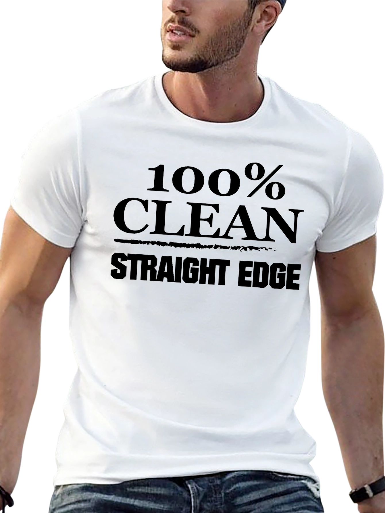 100% Clean Straight Edge Black T-Shirt