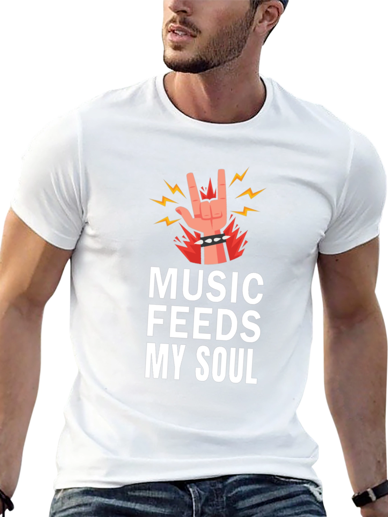 Music Feeds My Soul Graphic Tee - Black