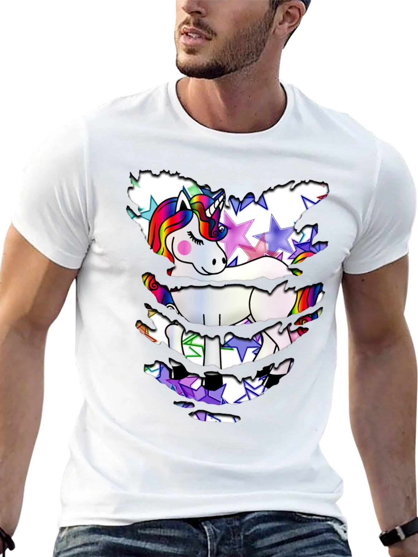 Unicorn Star T-Shirt - Distressed Look