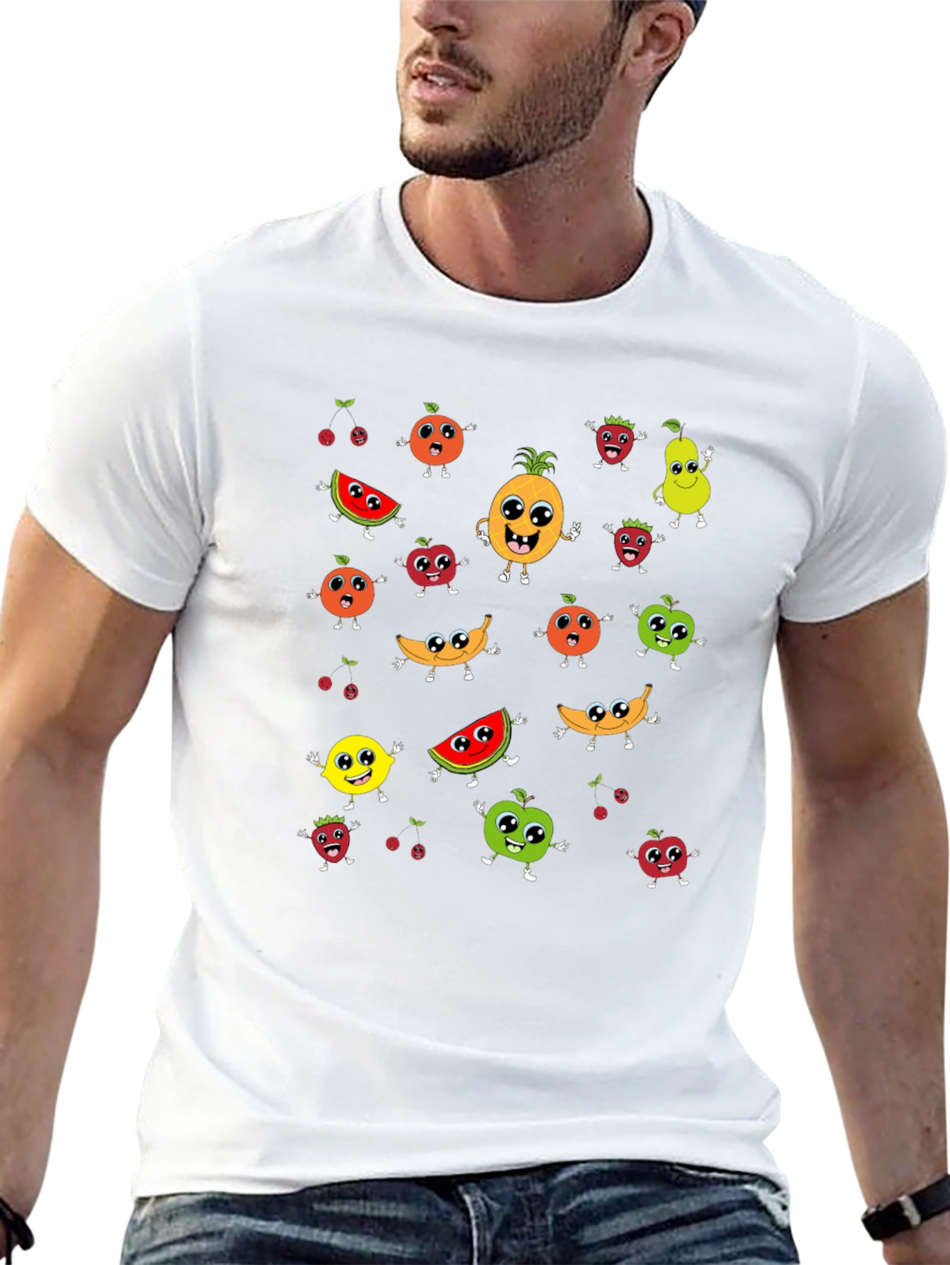 Fun Fruit Cartoon Graphic Tee