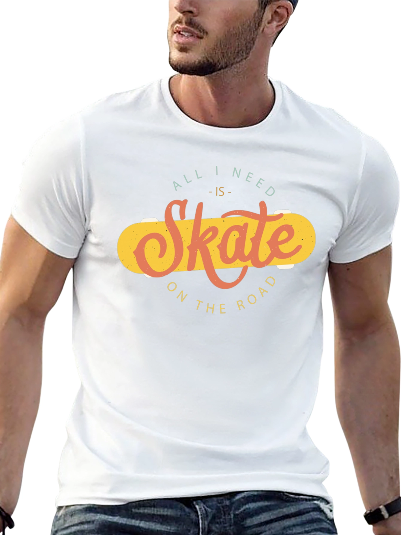 Skate On The Road Black T-Shirt