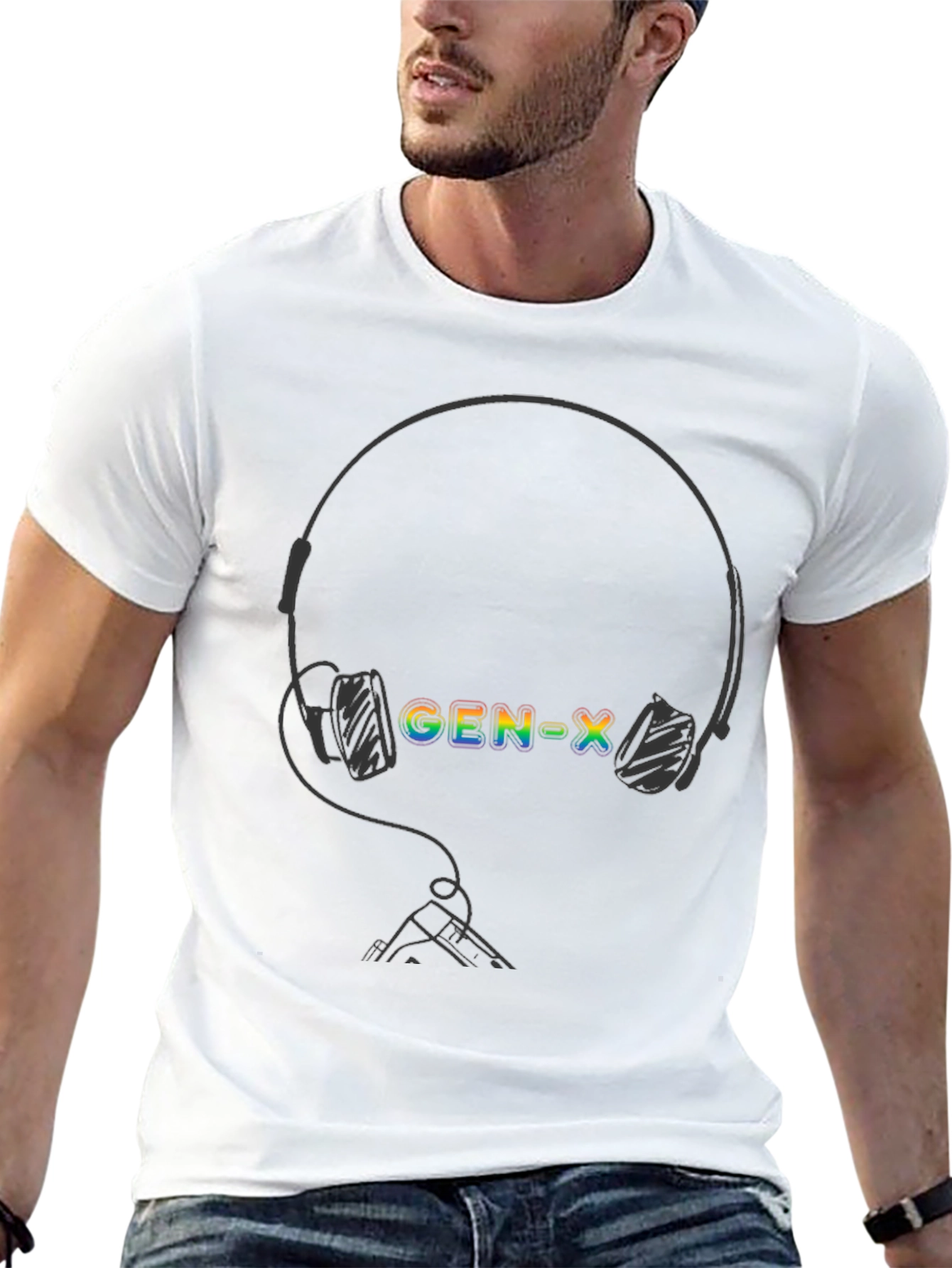 Gen-X Rainbow Headphones Graphic Tee