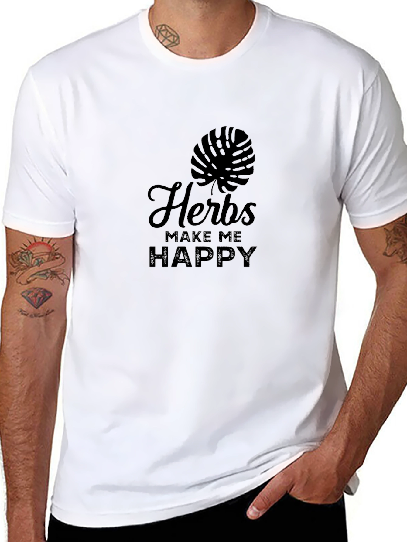 Herbs Make Me Happy Black T-Shirt