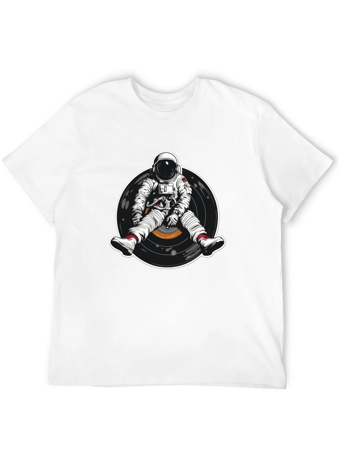 Astronaut Vinyl Record Graphic T-Shirt