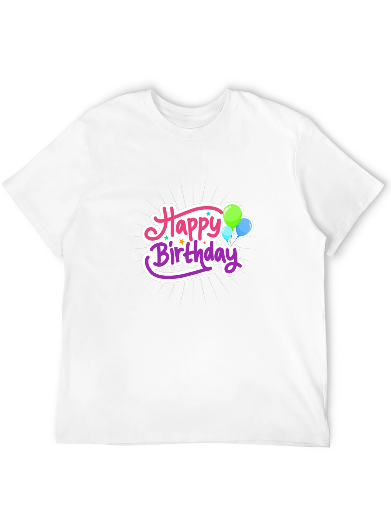 Happy Birthday Graphic Black T-Shirt
