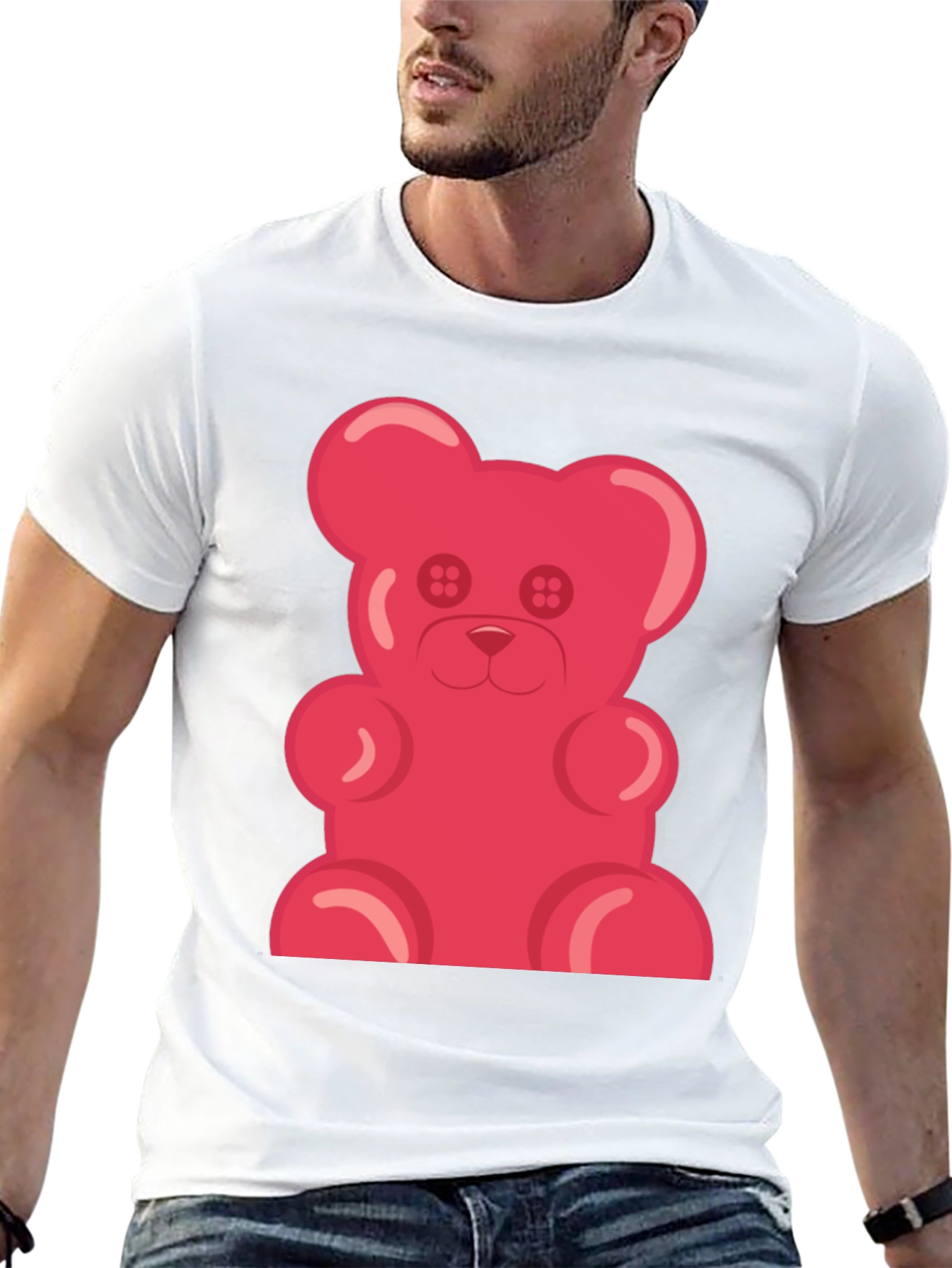 Gummy Bear Graphic Tee - Black Cotton T-Shirt