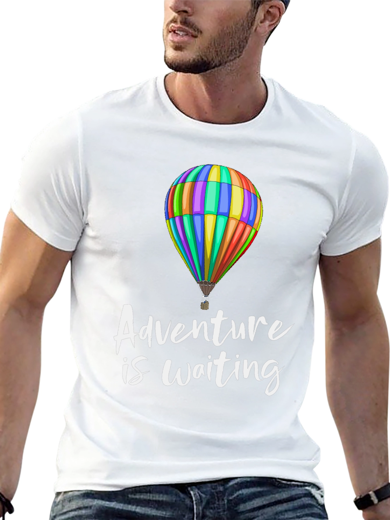 Adventure is Waiting Hot Air Balloon Graphic Tee
