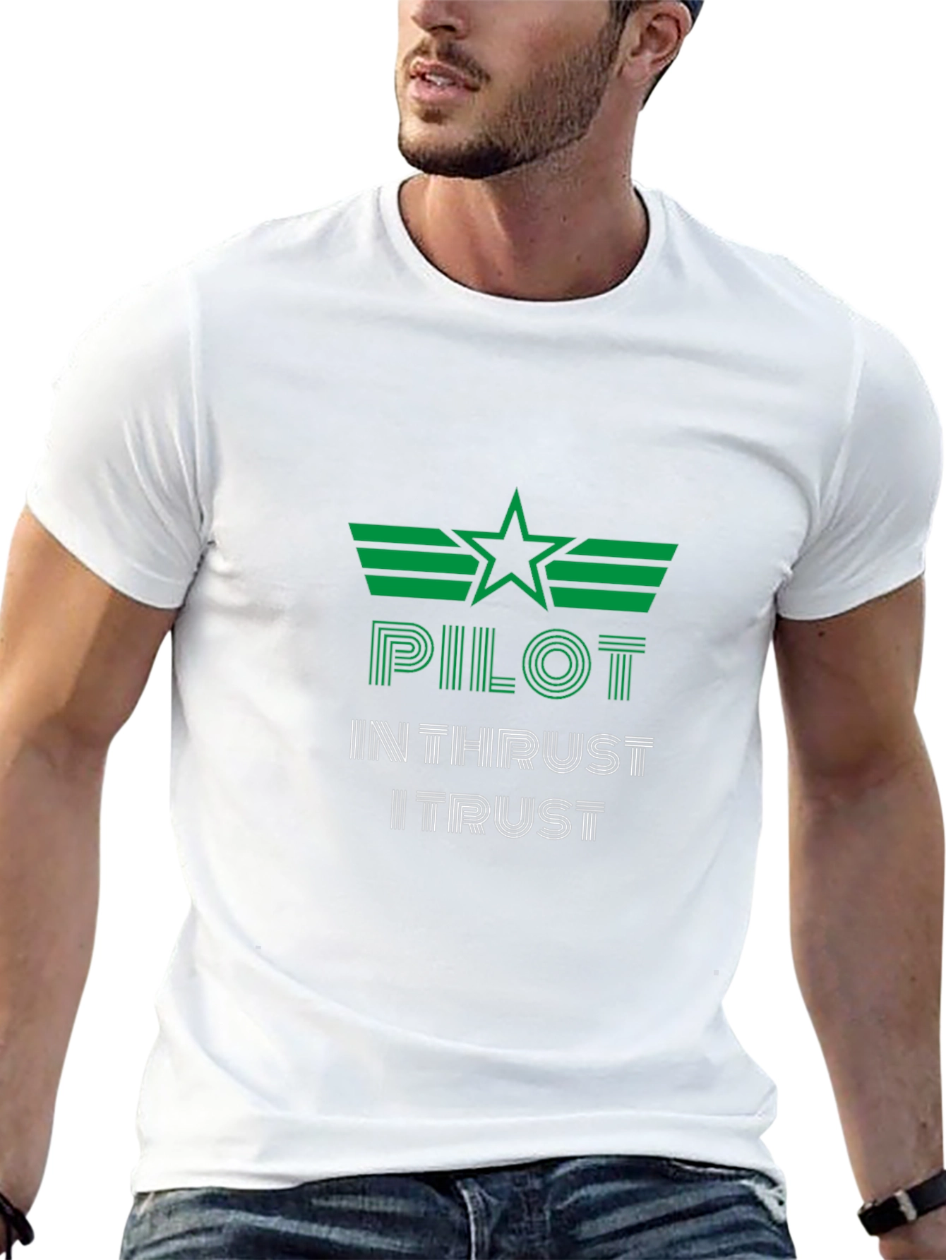 Pilot In Thrust I Trust Graphic Tee - Black