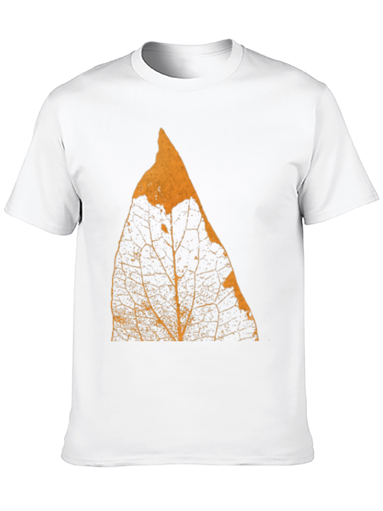 Botanical Leaf Print Mens Black T-Shirt