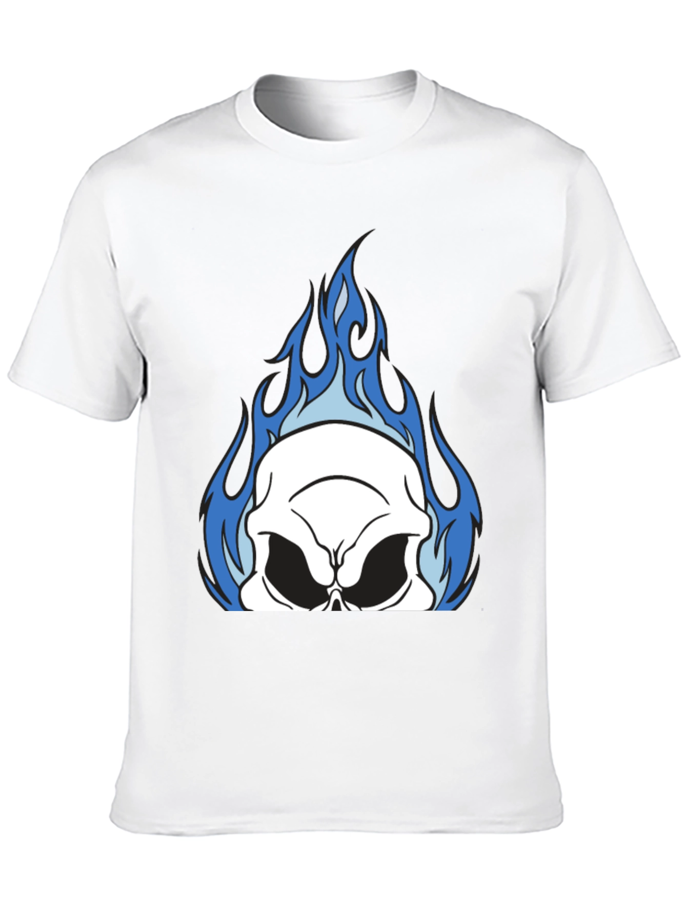 Skull On Fire Graphic Tee - Black