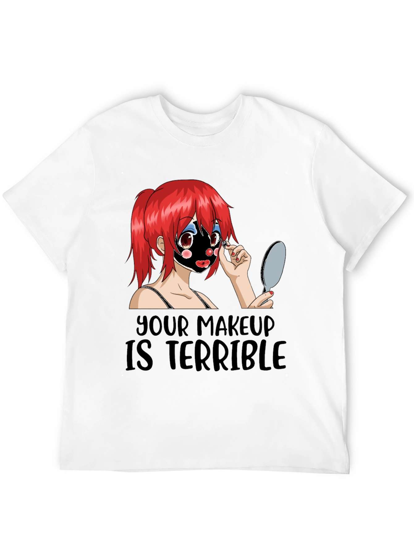 Terrible Makeup Anime Girl Graphic Tee