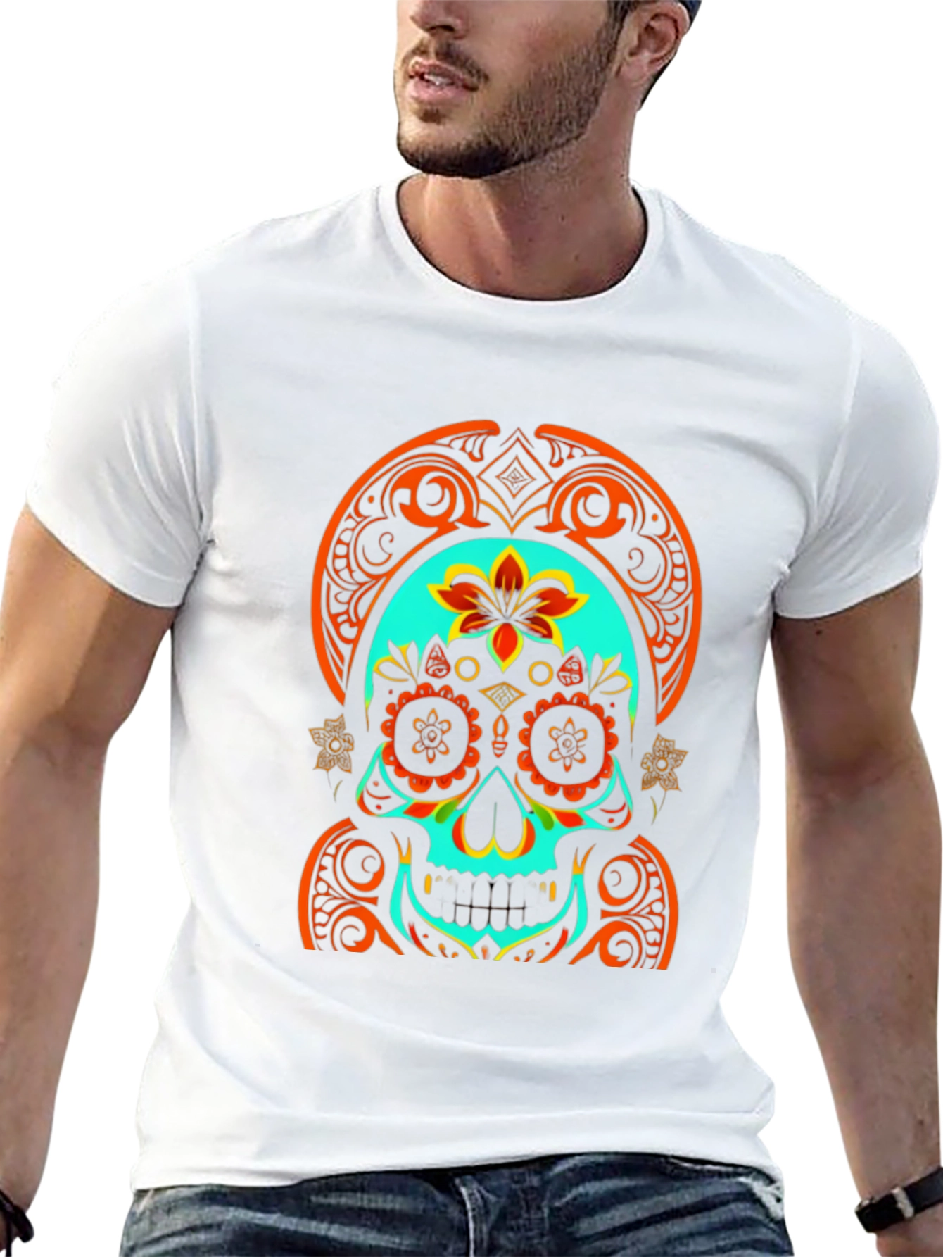 Day of the Dead Skull Graphic Tee