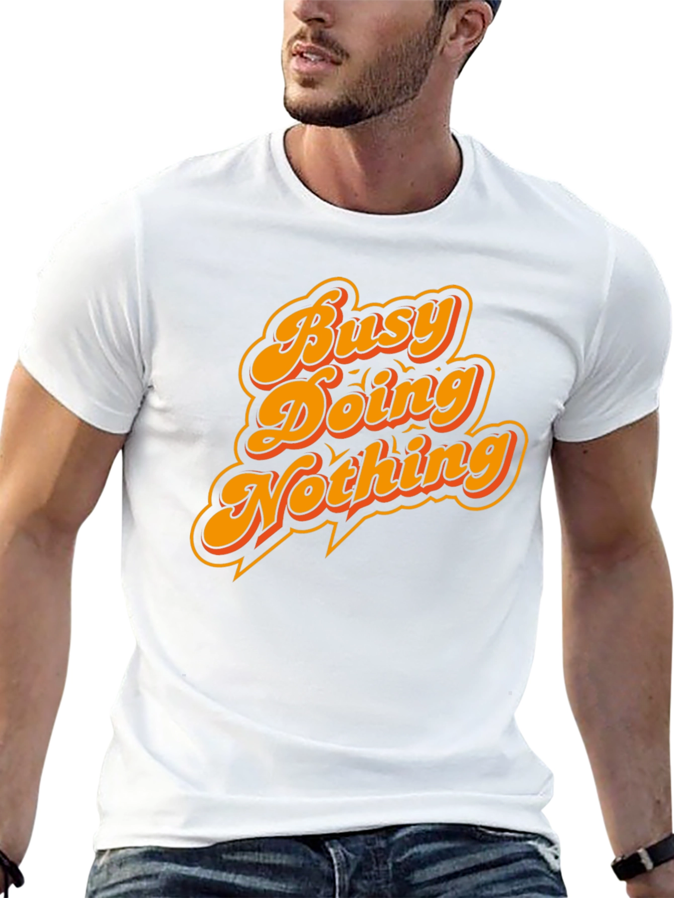 Busy Doing Nothing Graphic Tee - Casual Black T-Shirt