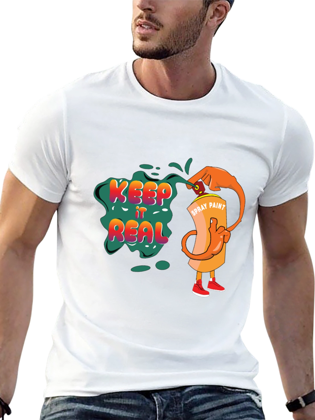 Keep It Real Graphic Tee - Spray Paint Design