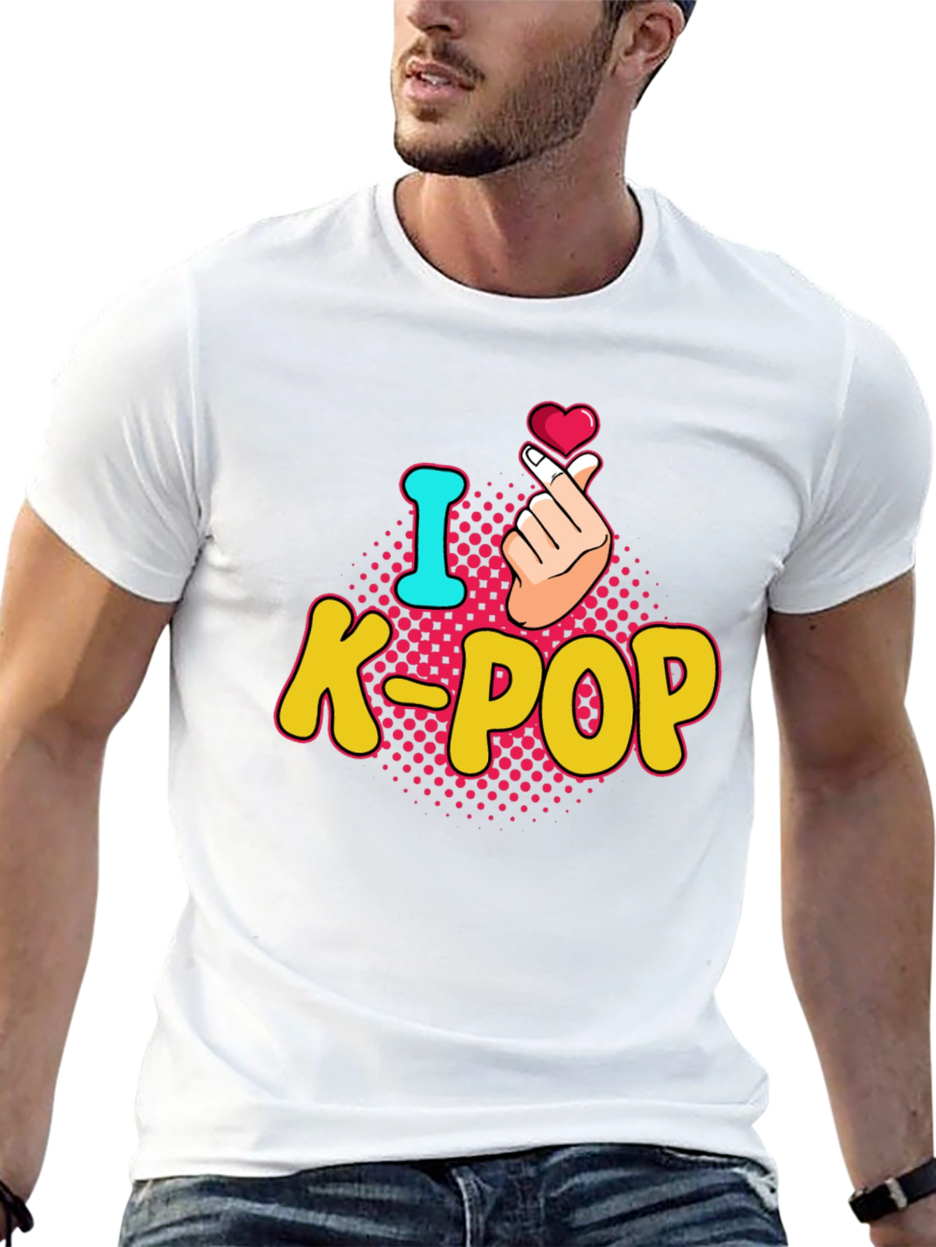 I Heart K-Pop T-Shirt - Finger Heart Design