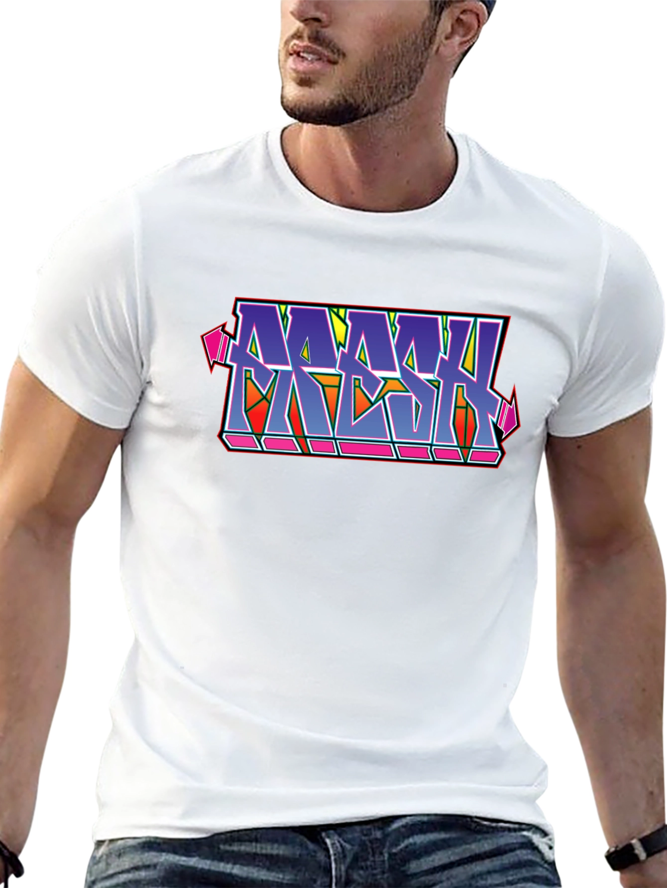 MASH Graffiti Style Black Cotton Graphic T-Shirt