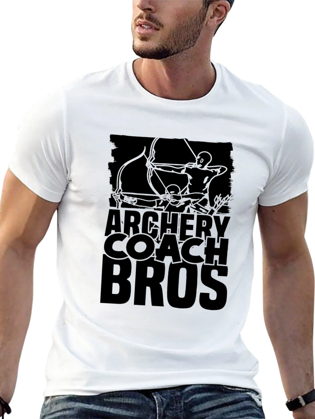 Archery Coach Bros T-Shirt - Black Graphic Tee