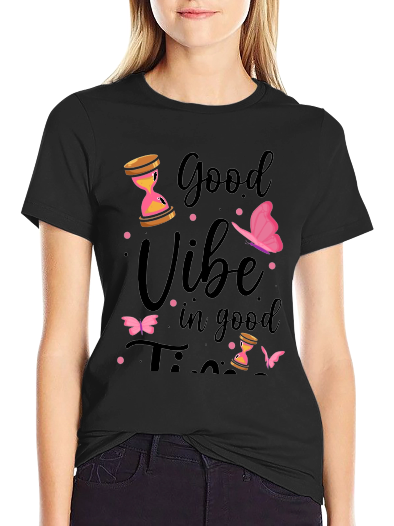 Good Vibe in Good Times Black T-Shirt