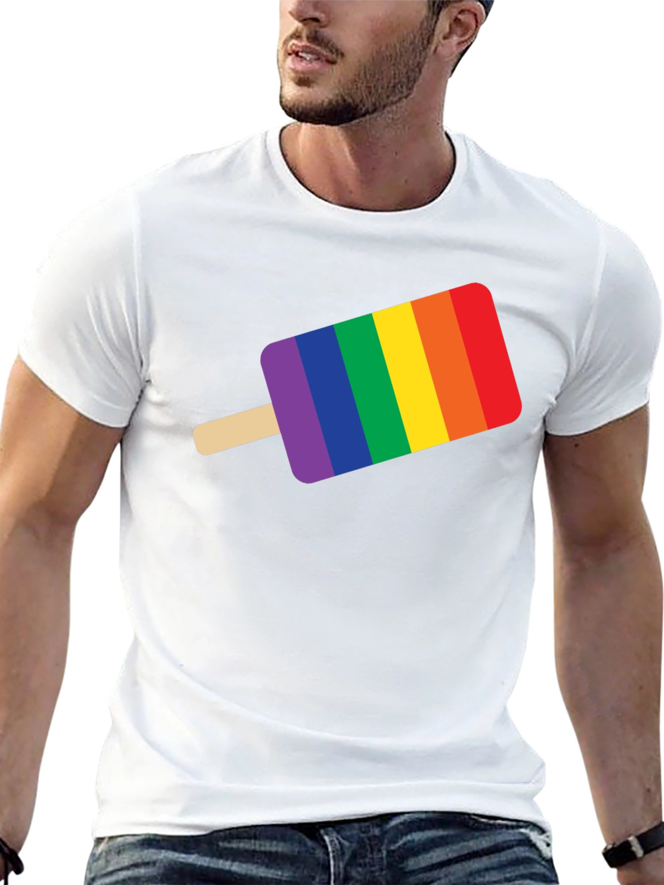 Pride Popsicle Graphic Tee - Black Cotton T-Shirt