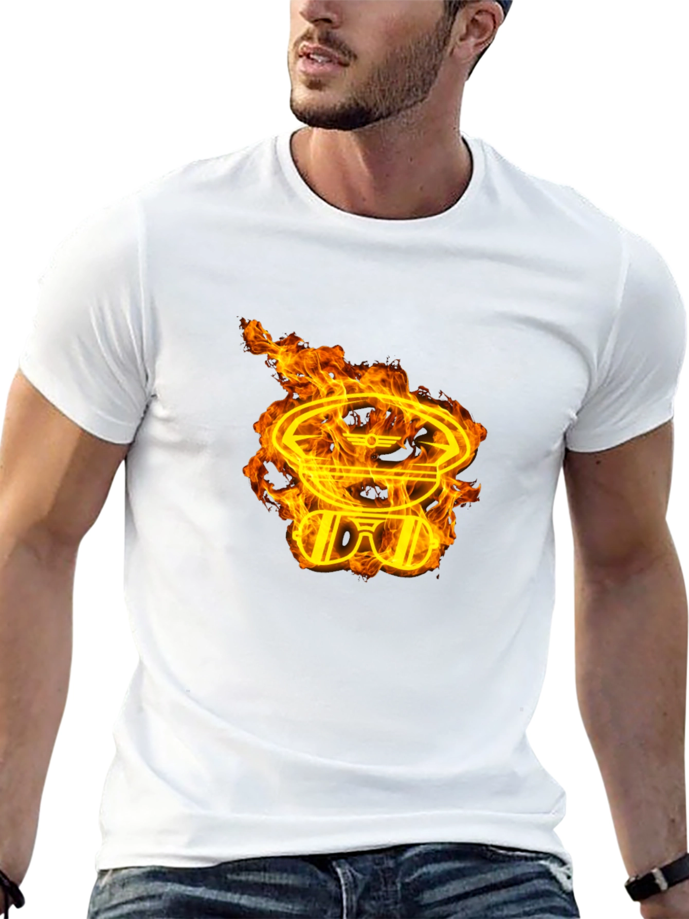 Fiery Aviator Graphic Black T-Shirt