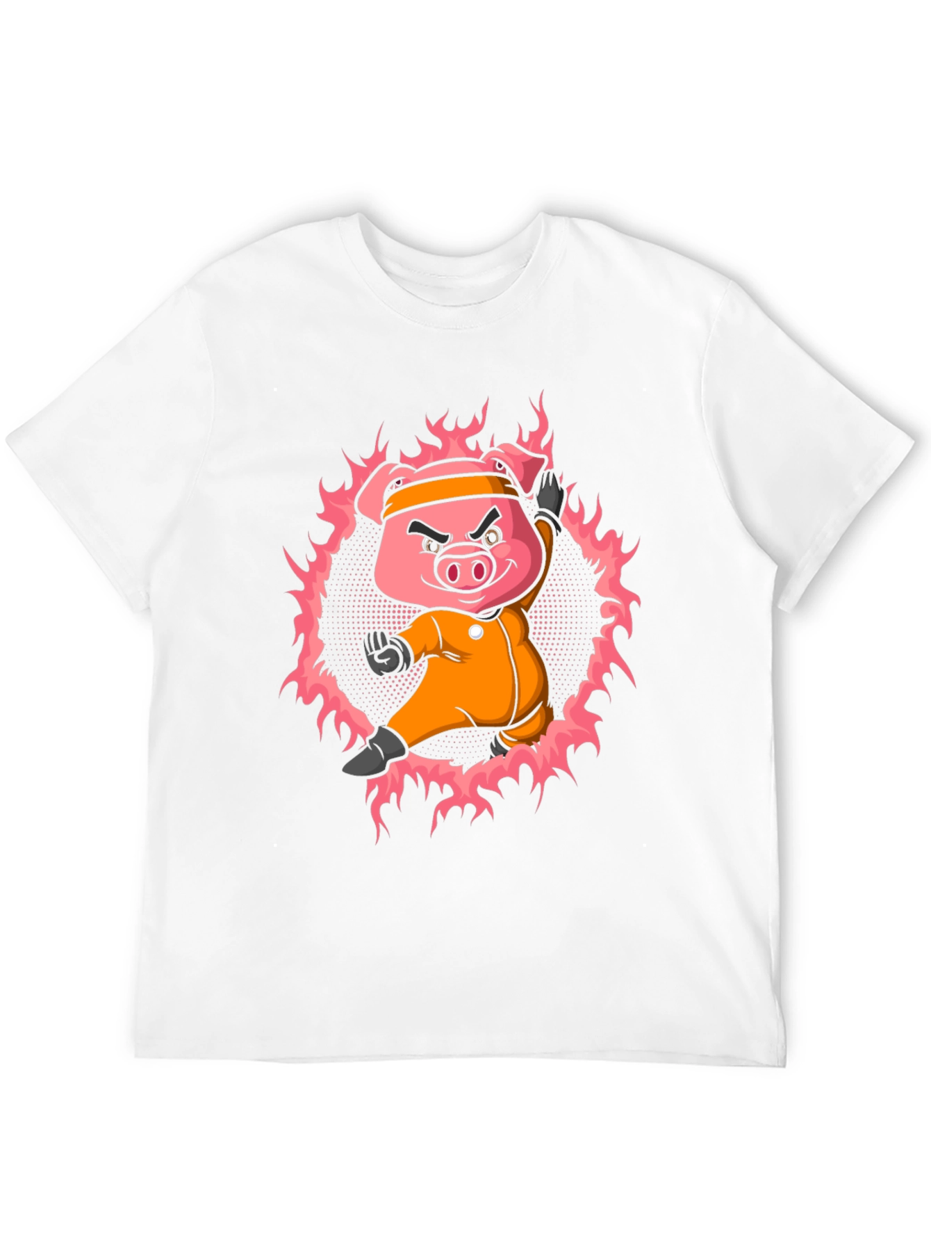 Karate Pig T-Shirt - Black Cotton Tee