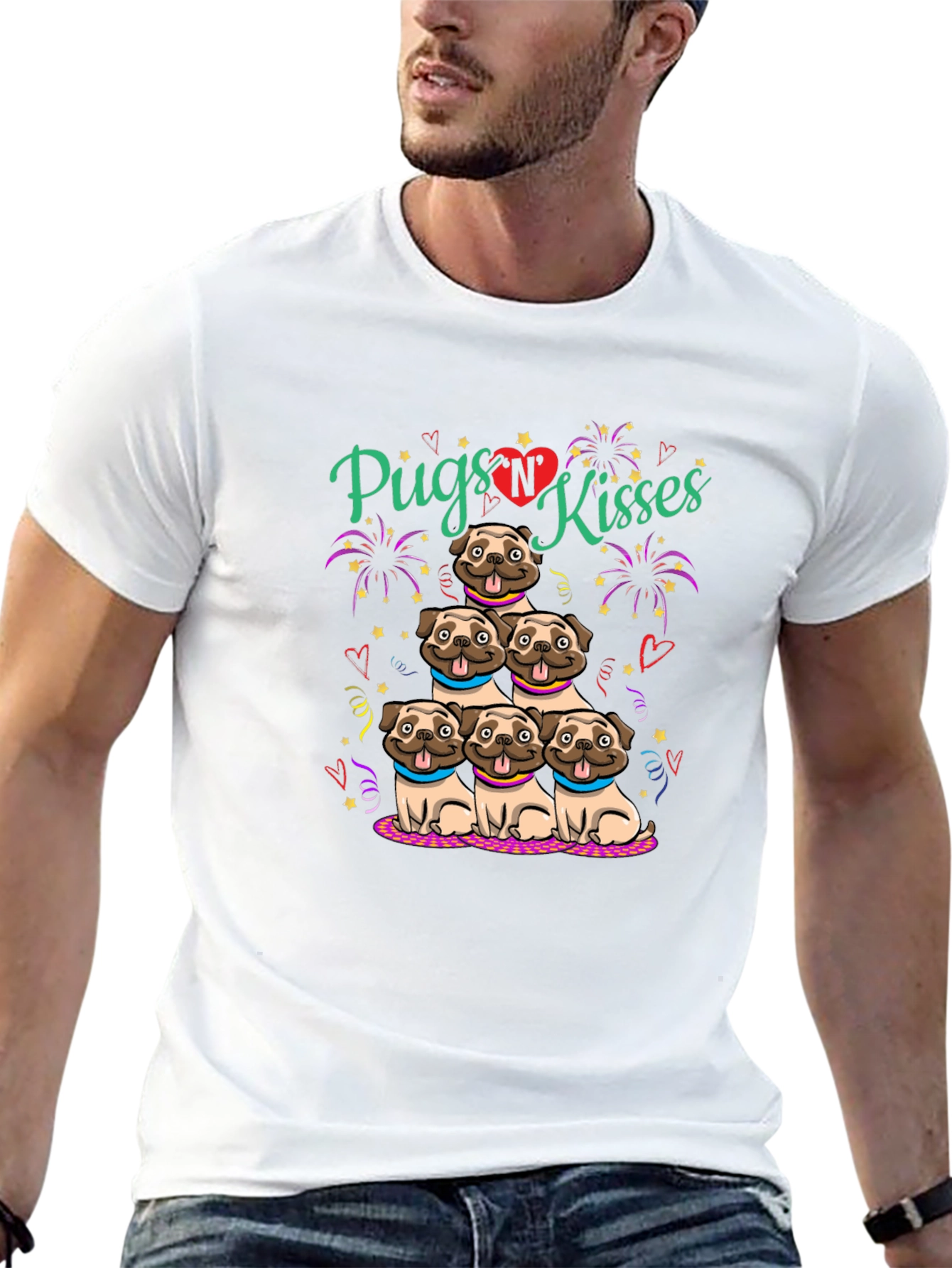 Pugs N Kisses Graphic T-Shirt