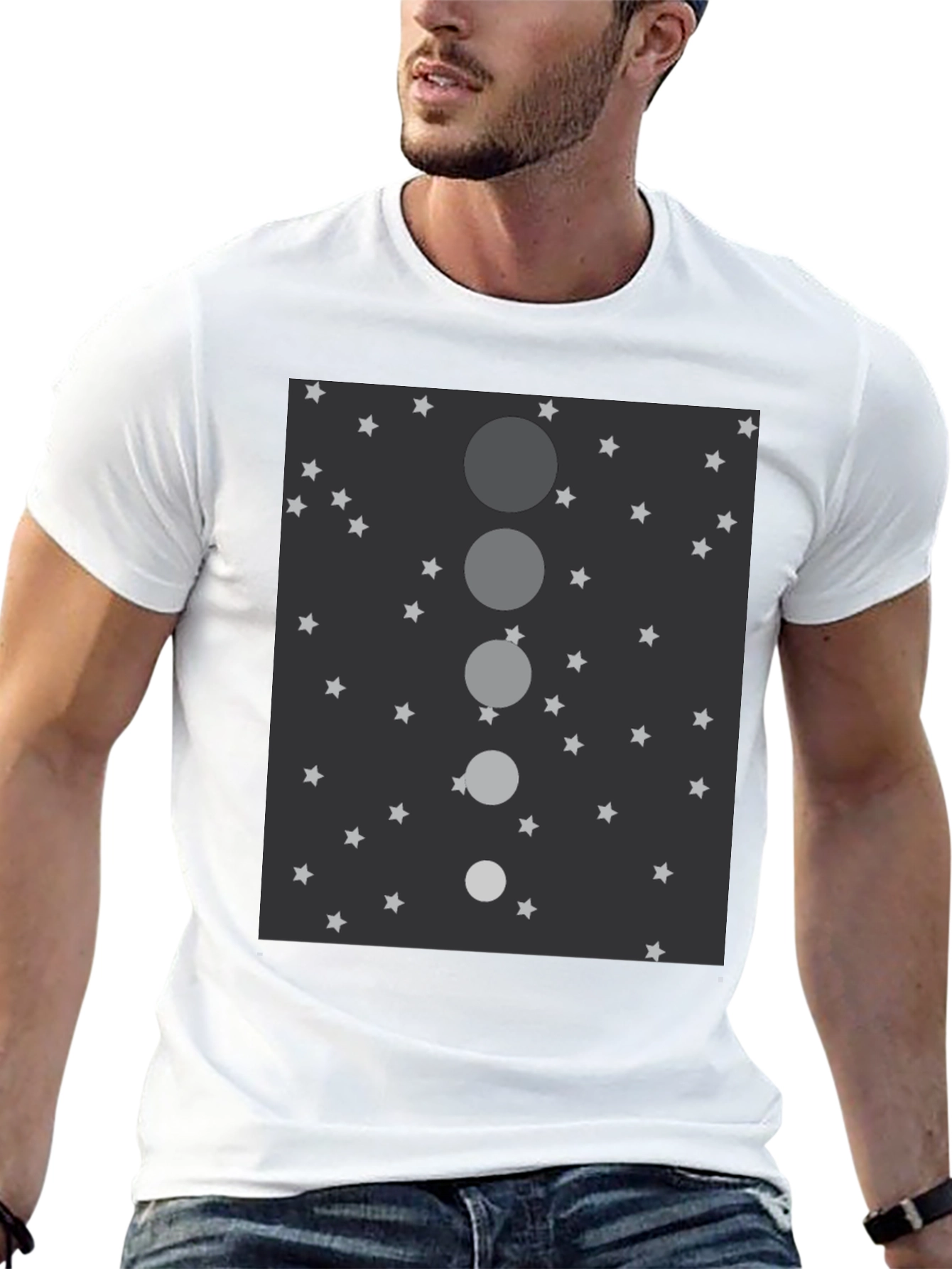 Celestial Sphere Mens Black Graphic Tee