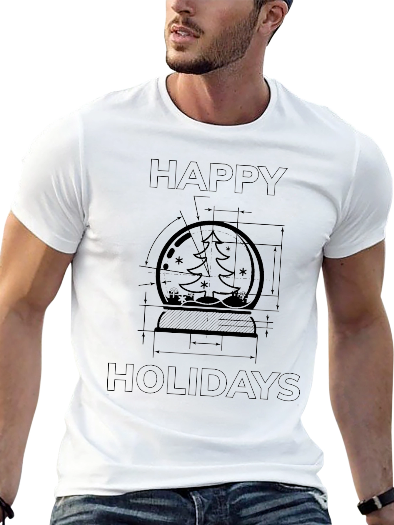 Festive Blueprint Holiday T-Shirt