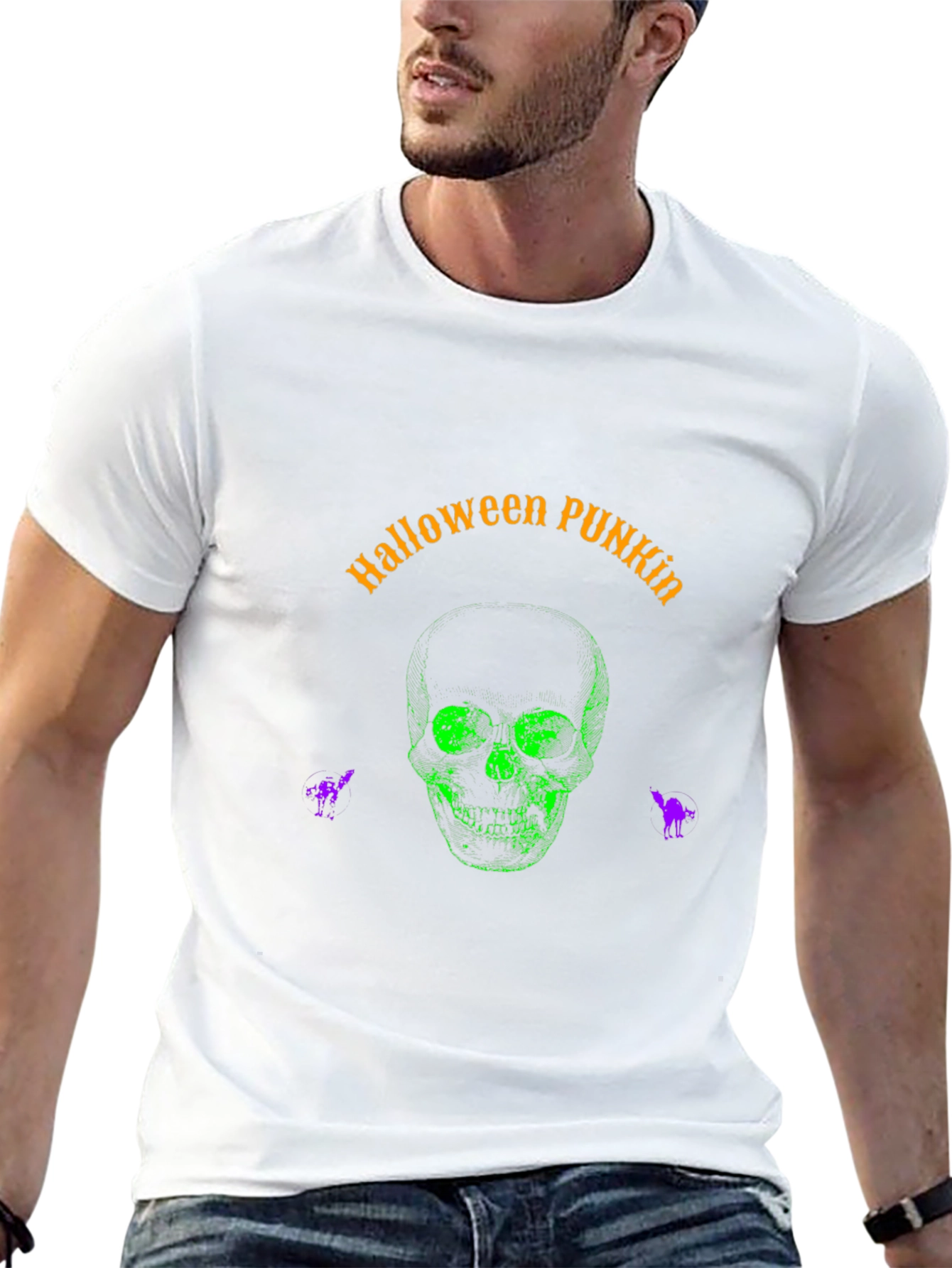 Halloween Punkin Skull Graphic Tee