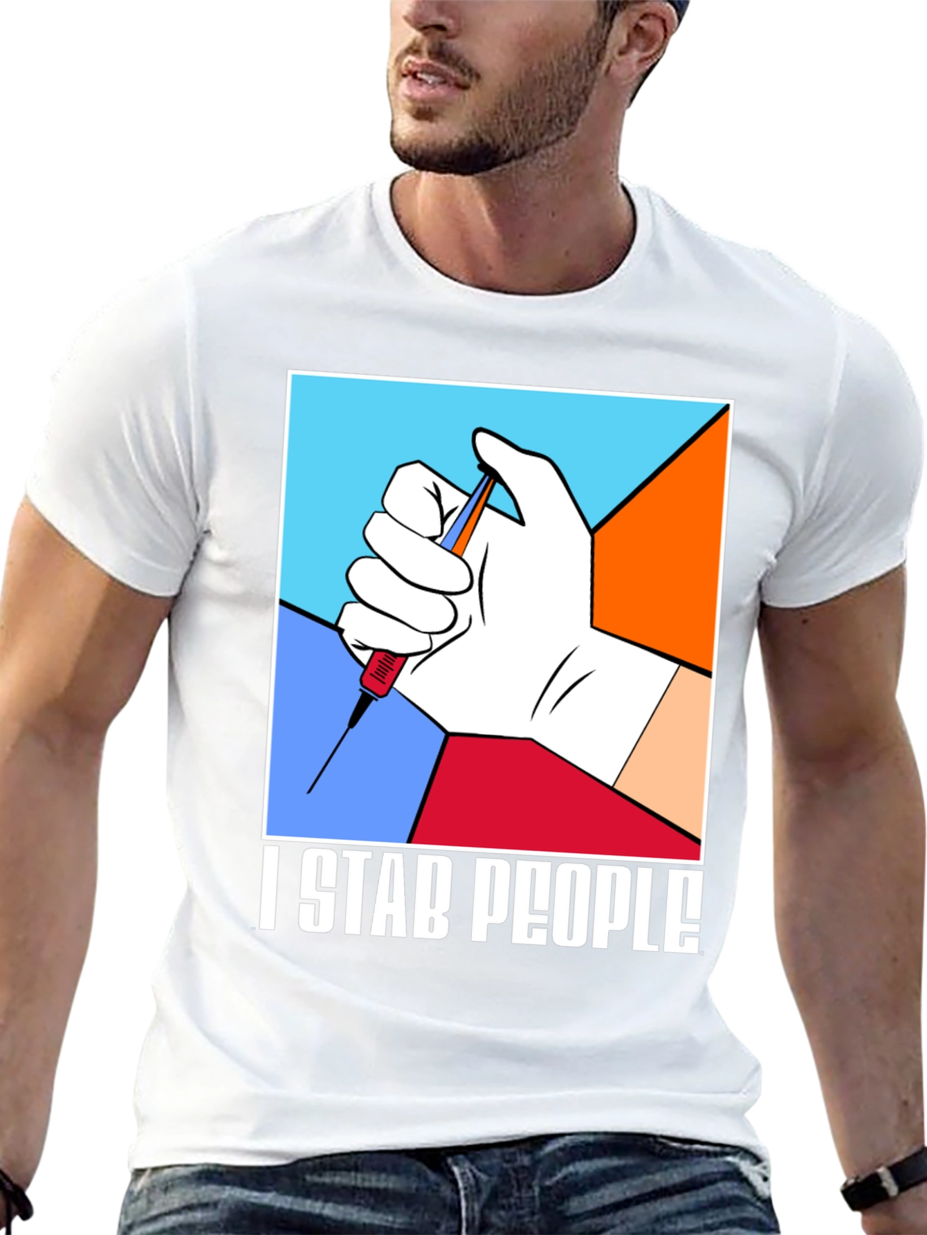 I Stab People T-Shirt - Funny Vaccine Tee