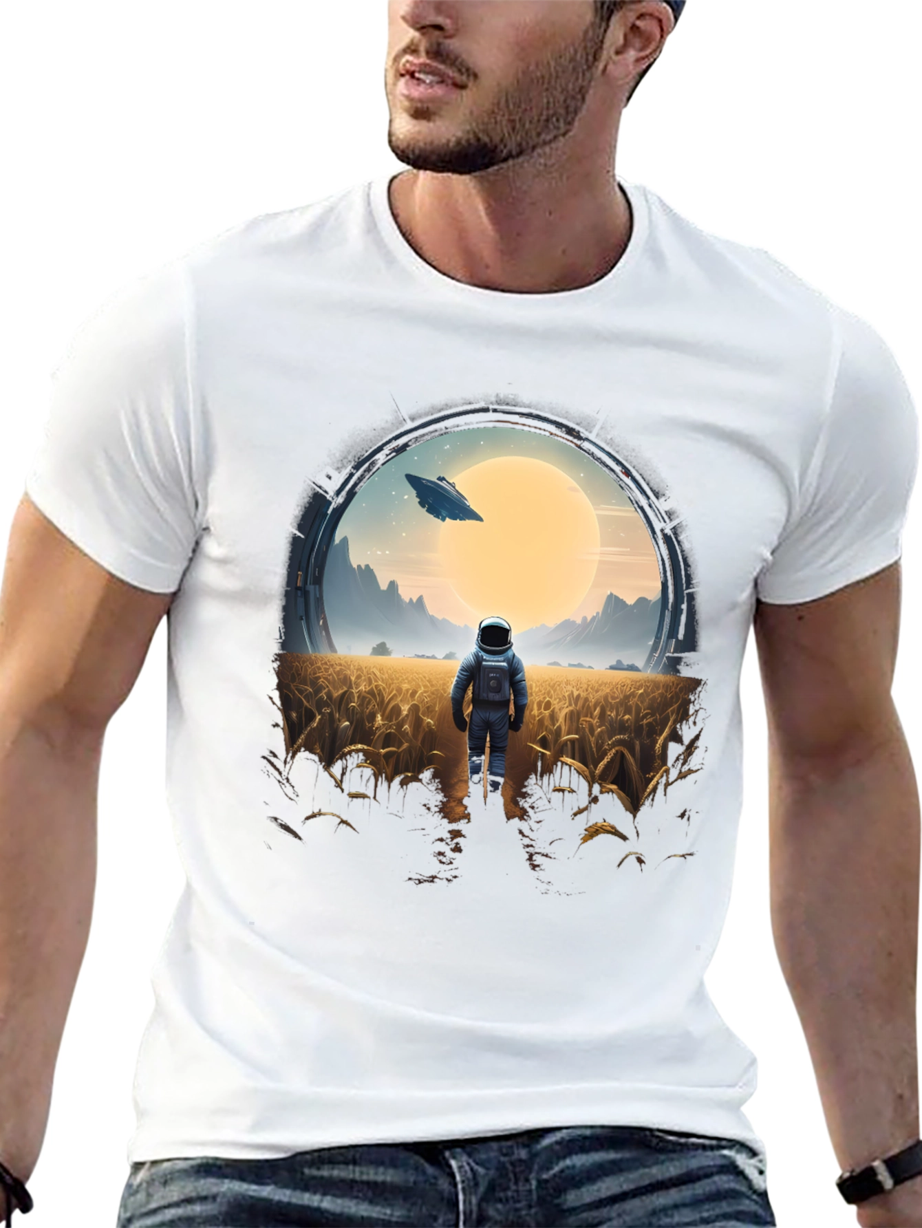 Astronaut Sci-Fi Graphic T-Shirt - Unisex